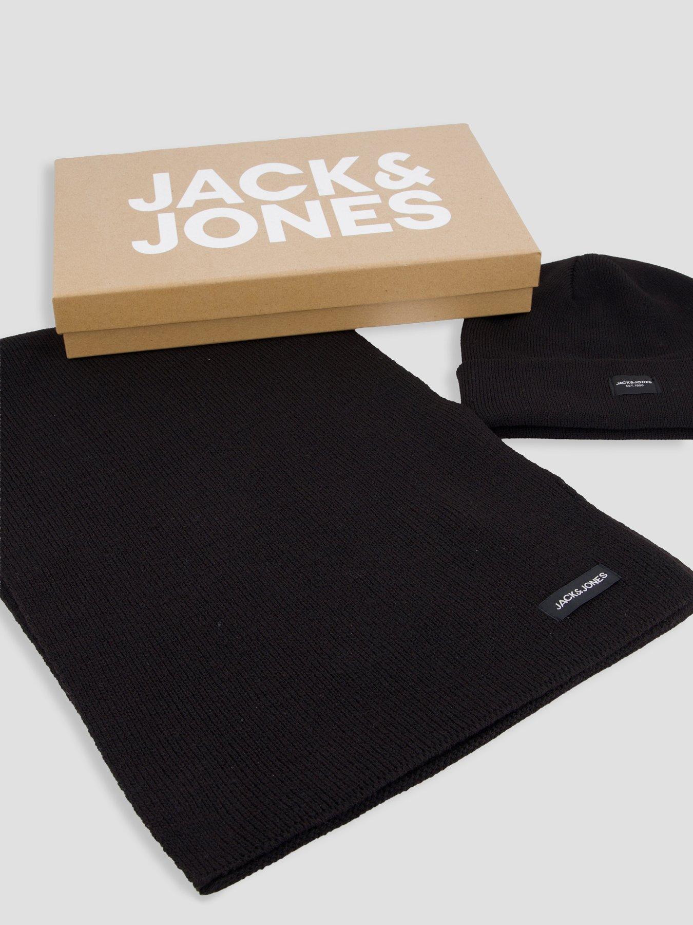 Image 2 of 6 of Jack & Jones Mens Matching Knit Beanie Scarf Gift Box - Black