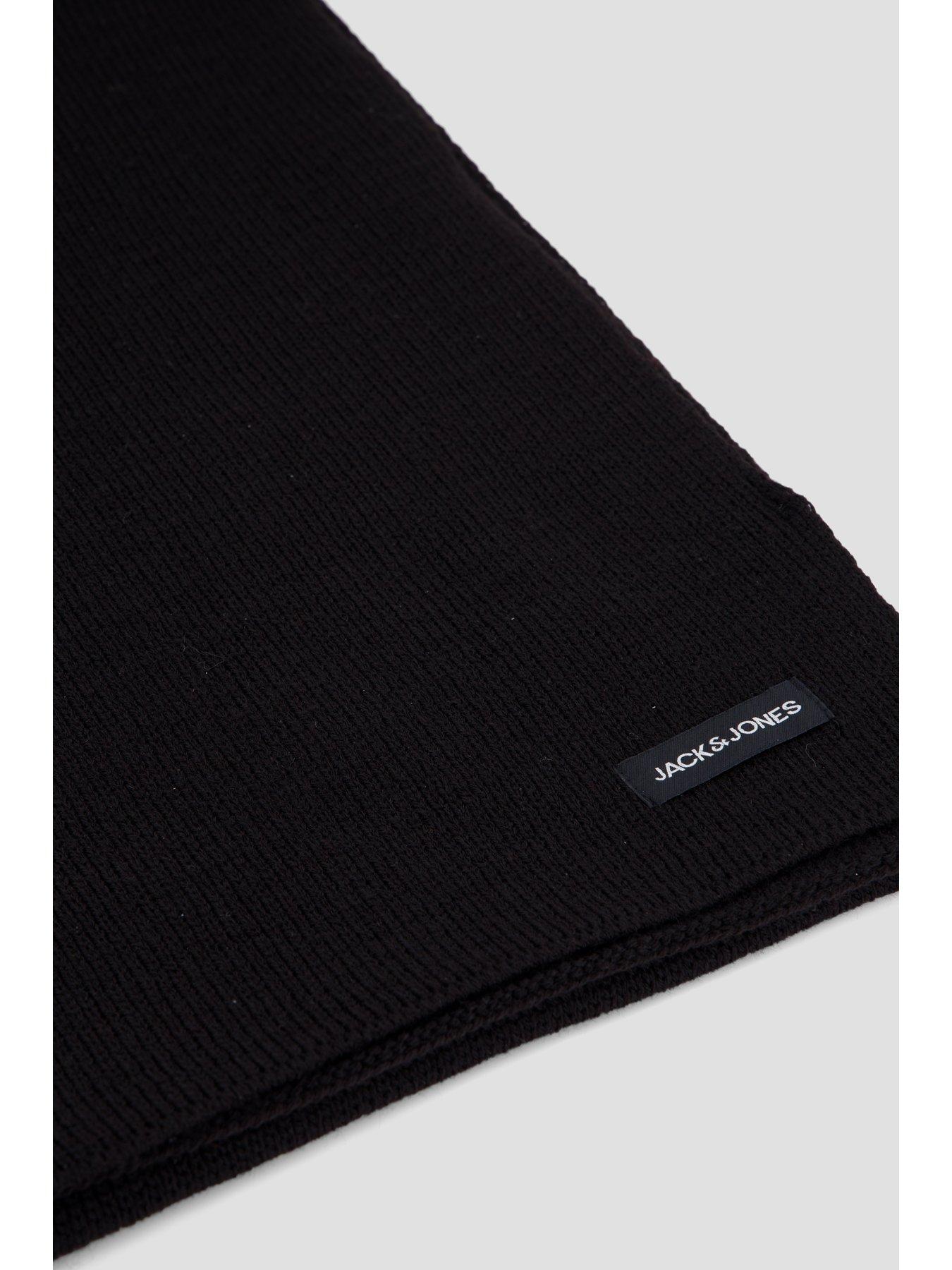 Image 3 of 6 of Jack & Jones Mens Matching Knit Beanie Scarf Gift Box - Black