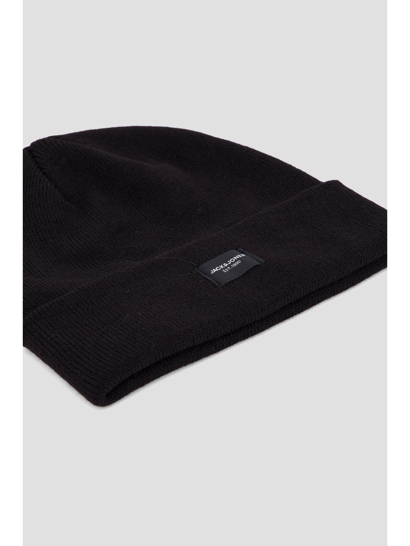 Image 4 of 6 of Jack & Jones Mens Matching Knit Beanie Scarf Gift Box - Black