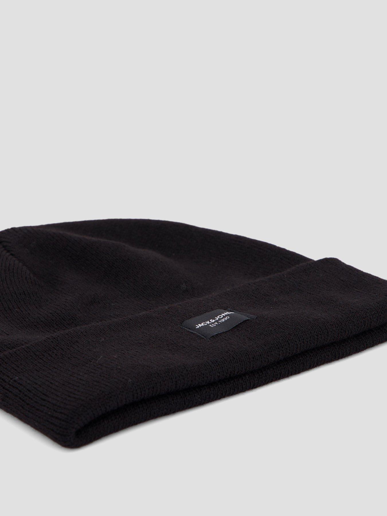 Image 6 of 6 of Jack & Jones Mens Matching Knit Beanie Scarf Gift Box - Black