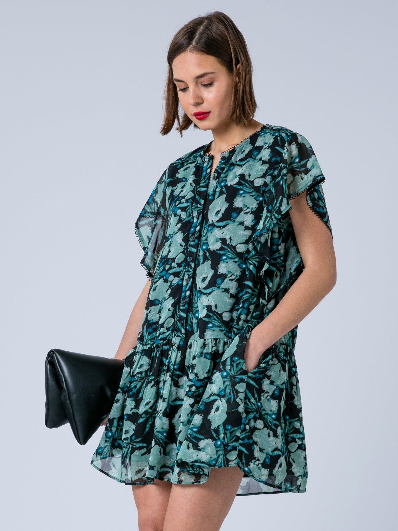 Religion Ara Tunic Mini dress with Ruffle sleeves