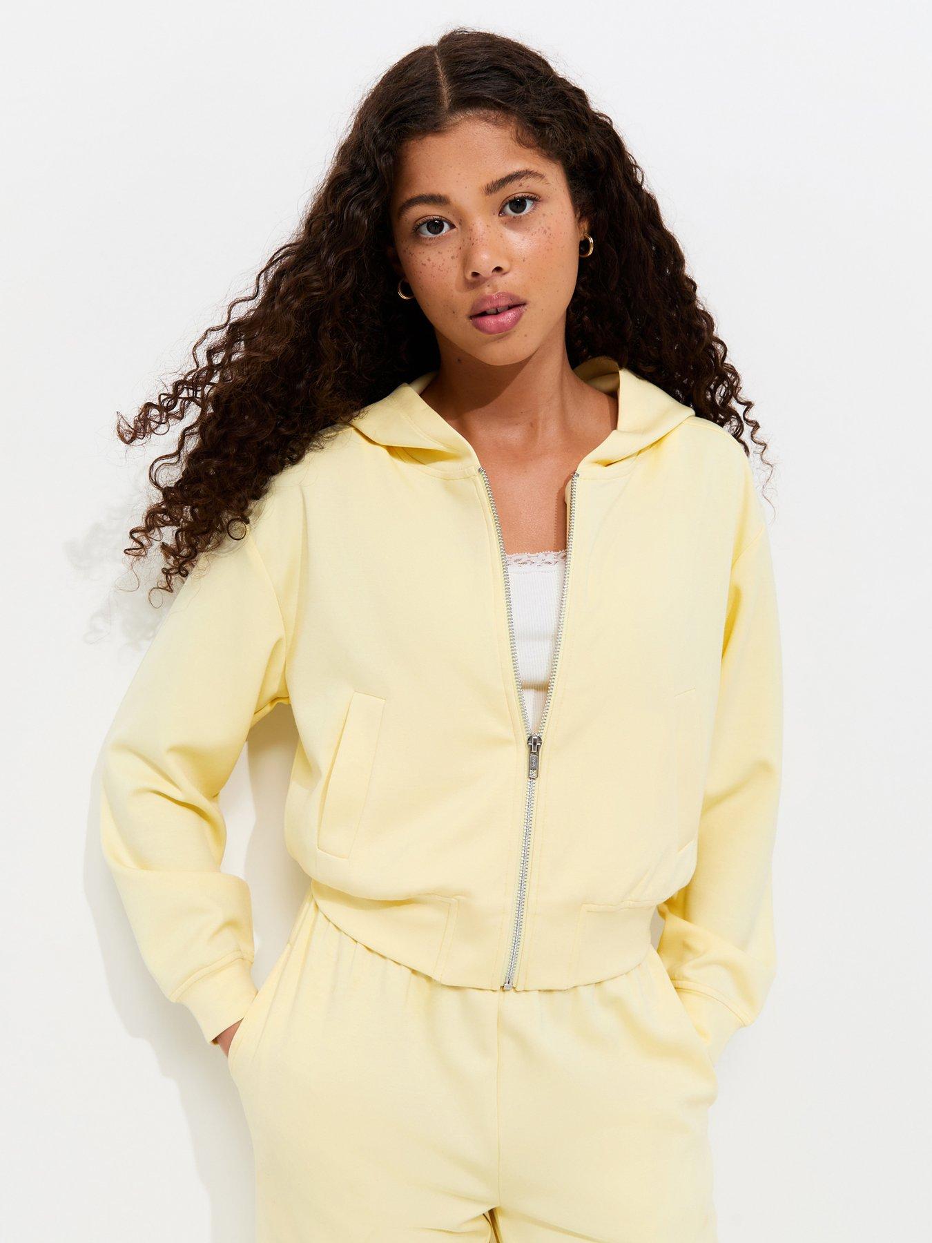 New Look 915 Girls Soft Touch Zipped Hoodie - Yellow