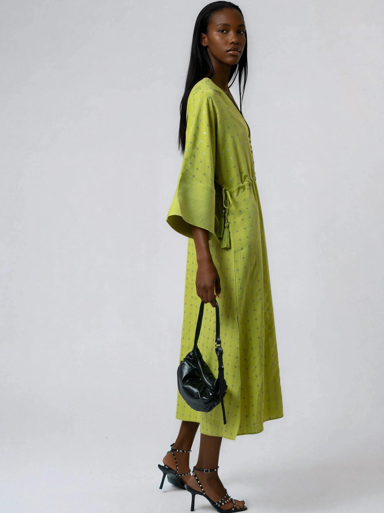 Religion Long Line Lime Green Helena Kaftan Beach Cover Dress | Very