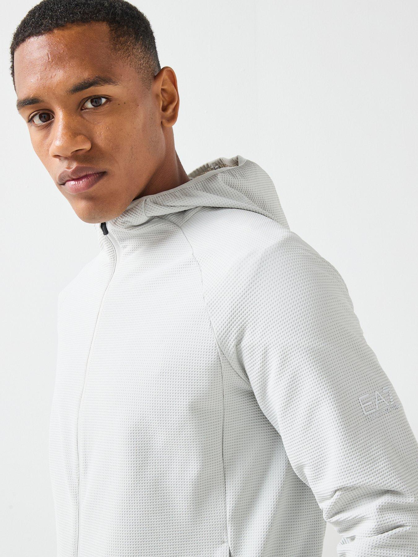 Image 4 of 6 of EA7 Emporio Armani Ventus7 Full Zip Tech Hoodie - Light Grey