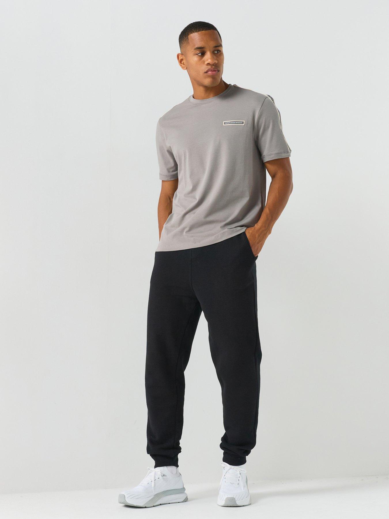 Ea7 Emporio Armani Train Logo Taped T-Shirt - Grey