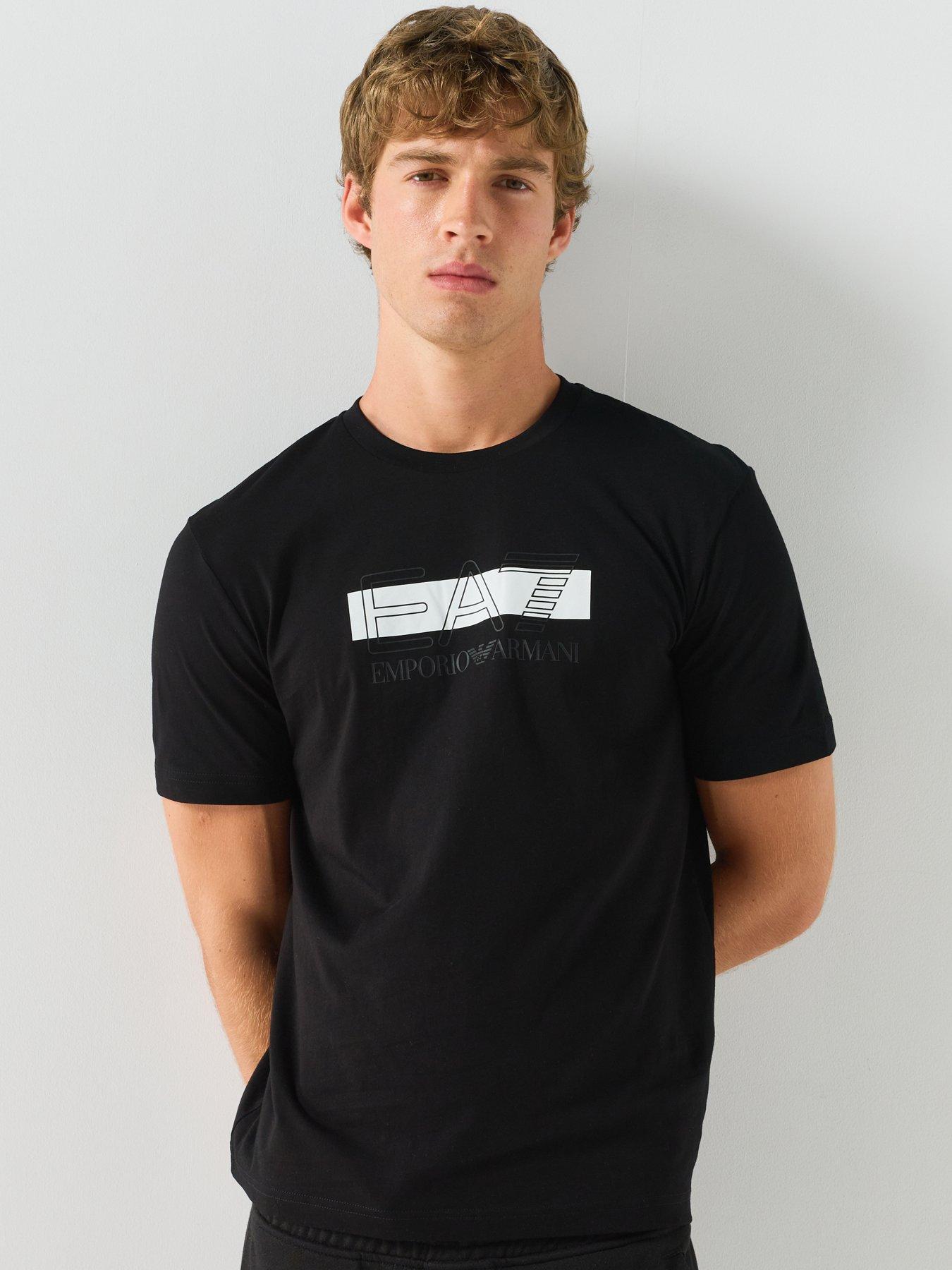 Image 1 of 6 of EA7 Emporio Armani T-Shirt with Printed Logo - Black