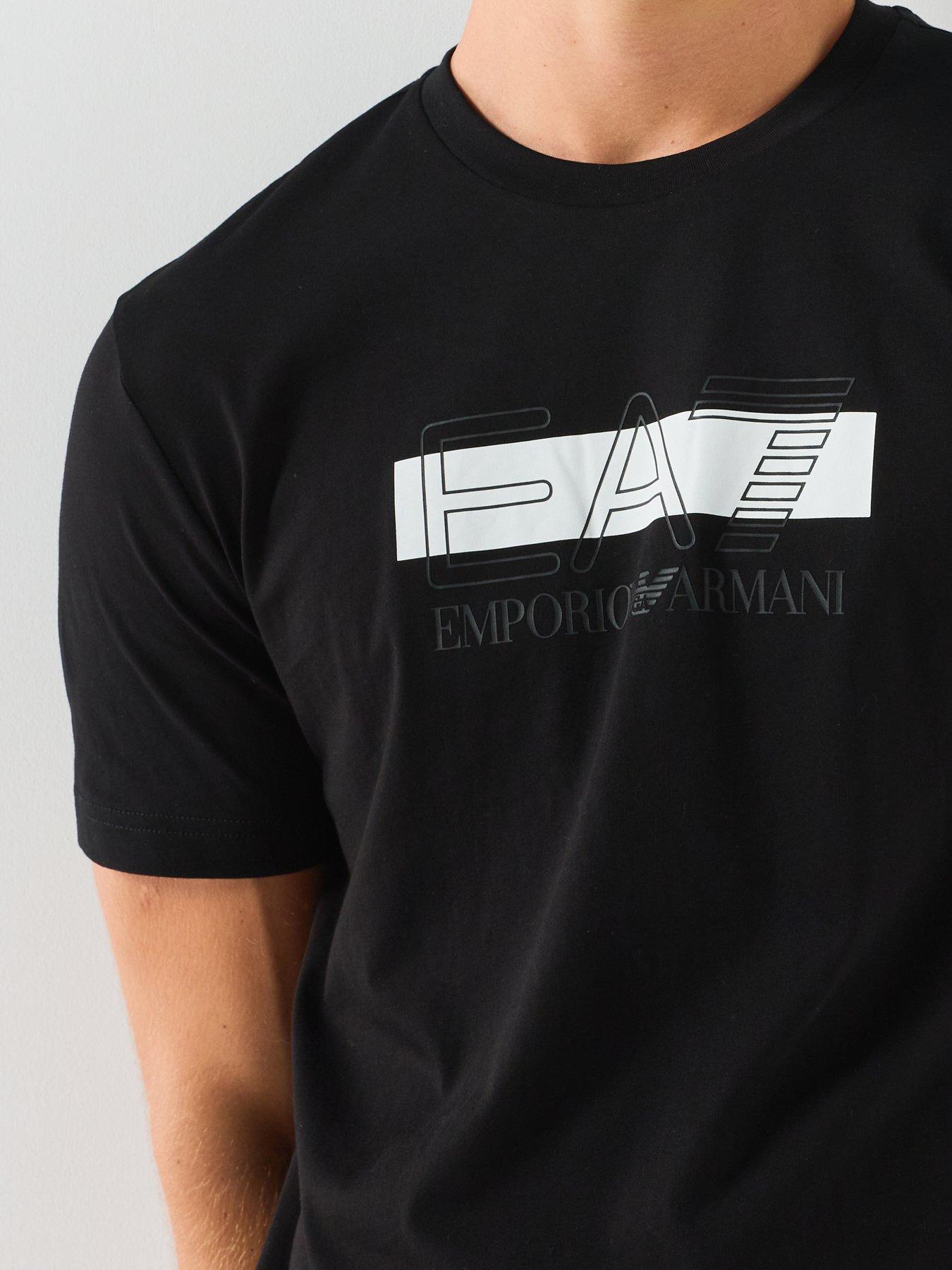 Image 4 of 6 of EA7 Emporio Armani T-Shirt with Printed Logo - Black