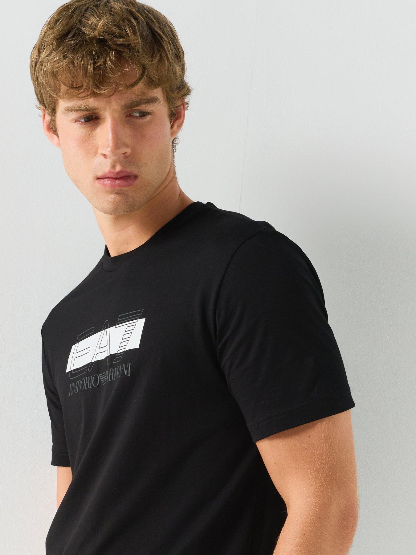 Image 5 of 6 of EA7 Emporio Armani T-Shirt with Printed Logo - Black