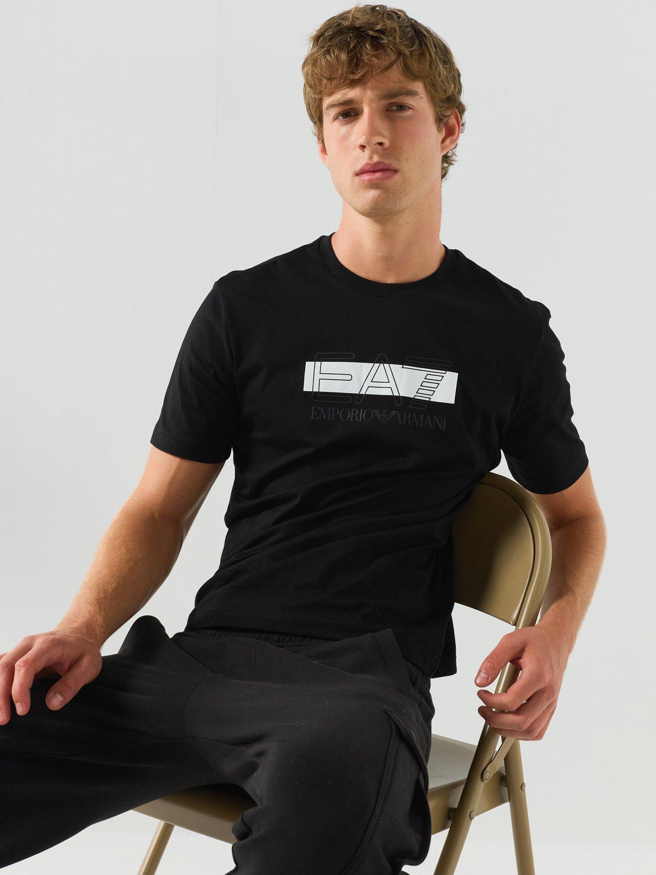Image 6 of 6 of EA7 Emporio Armani T-Shirt with Printed Logo - Black