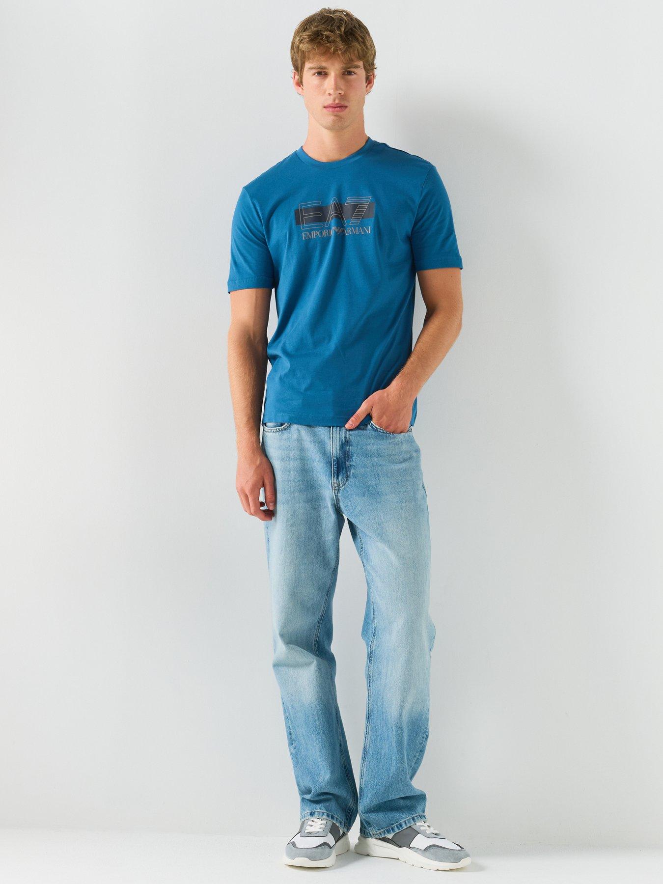 Image 3 of 6 of EA7 Emporio Armani T-Shirt with Printed Logo - Dark Blue