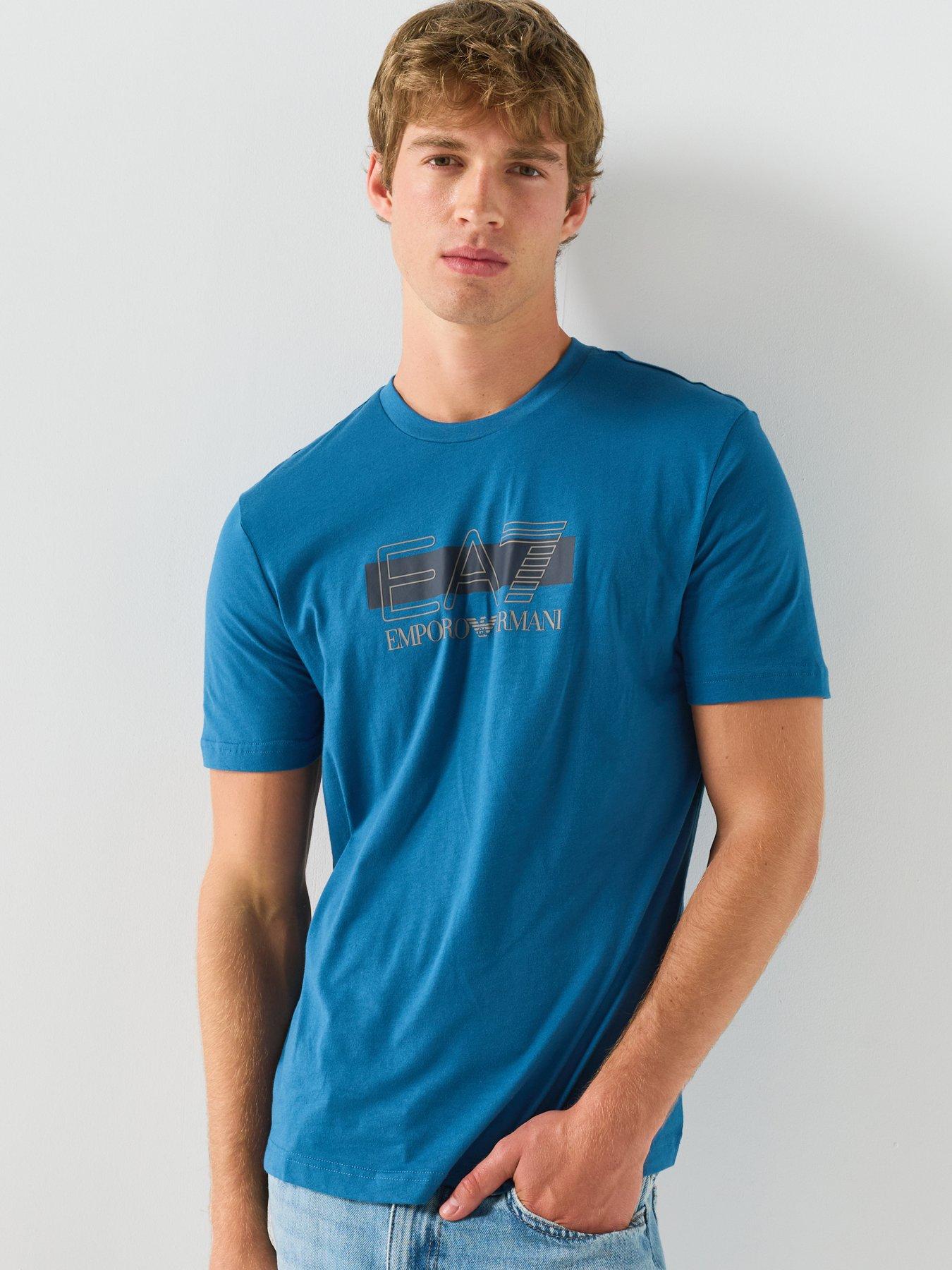 Image 5 of 6 of EA7 Emporio Armani T-Shirt with Printed Logo - Dark Blue