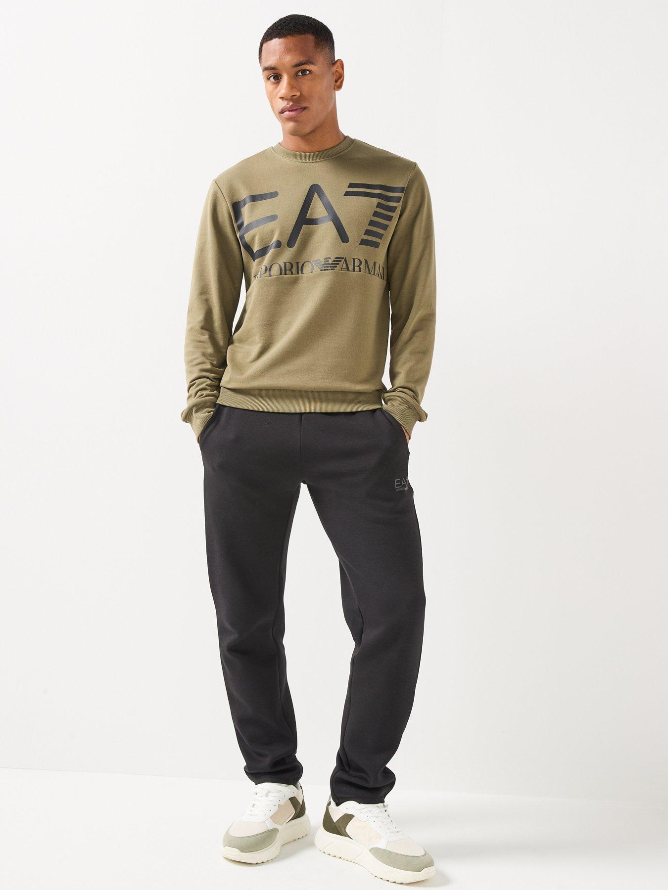 Image 3 of 6 of EA7 Emporio Armani Oversized Logo Crew Neck Sweatshirt - Green