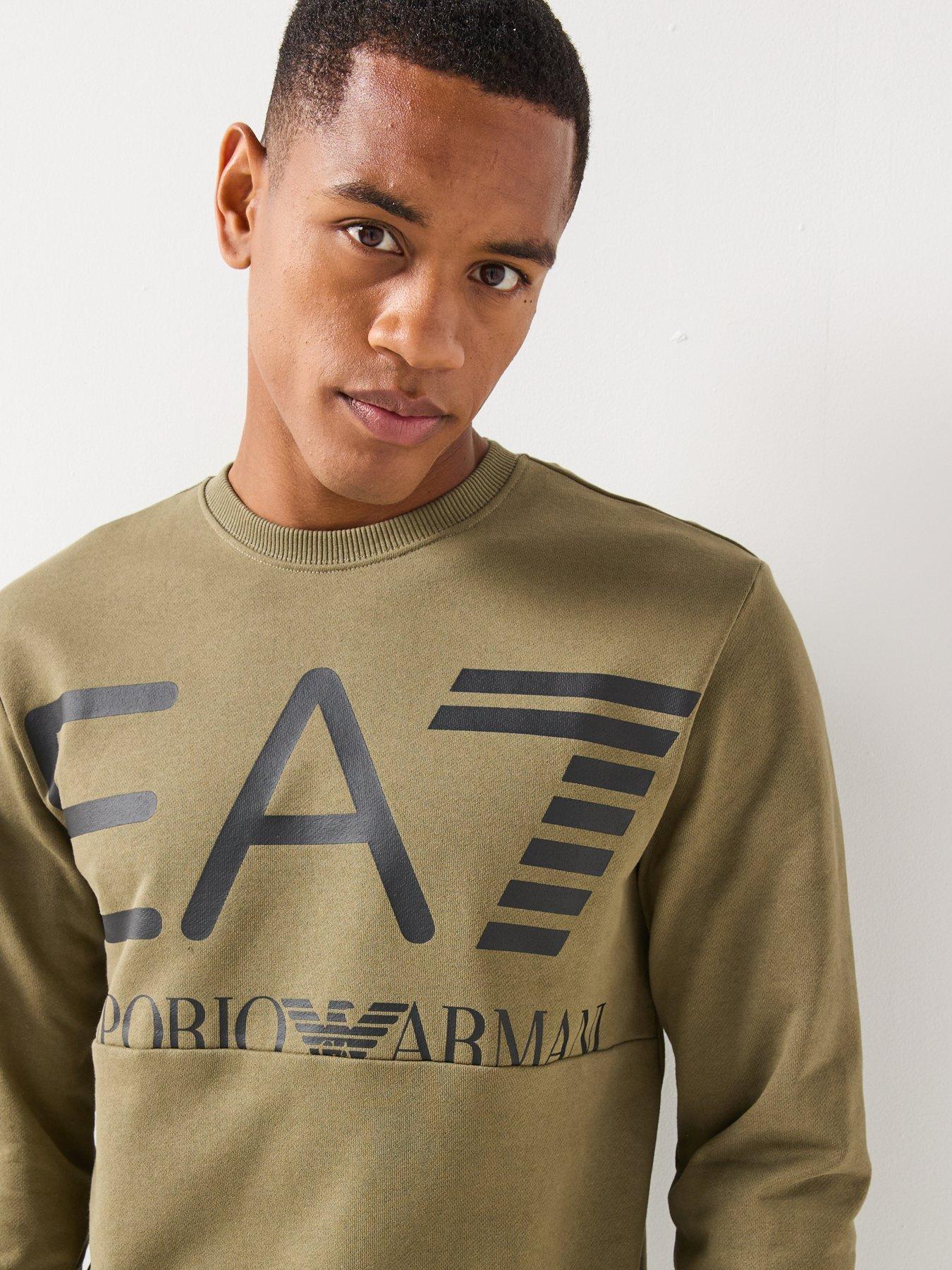 Image 4 of 6 of EA7 Emporio Armani Oversized Logo Crew Neck Sweatshirt - Green