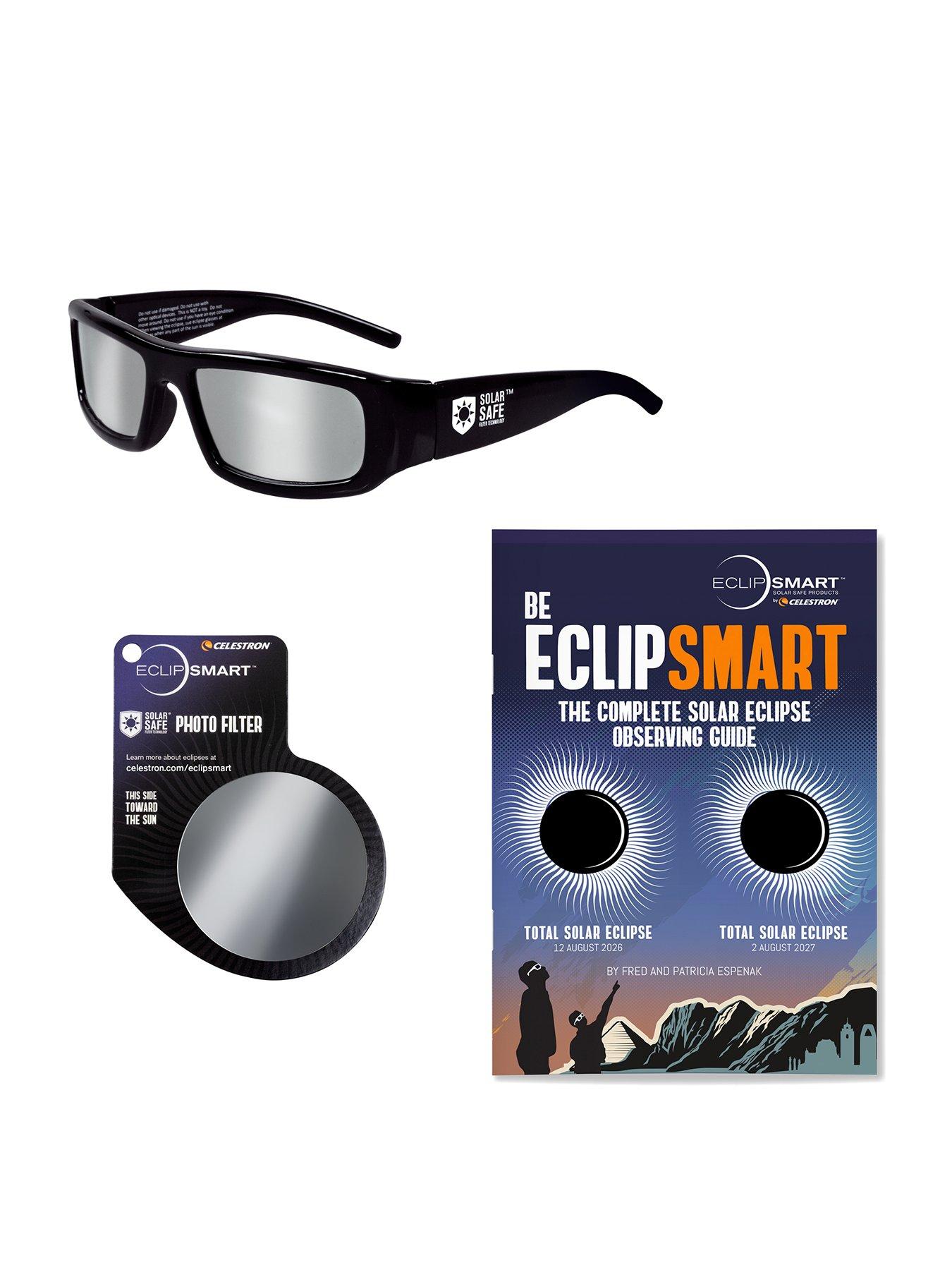 Image 1 of 7 of Celestron EclipSmart Solar Eclipse Observing & Imaging Kit - (1) plastic frame glasses, (1) photo filter and (1) guidebook