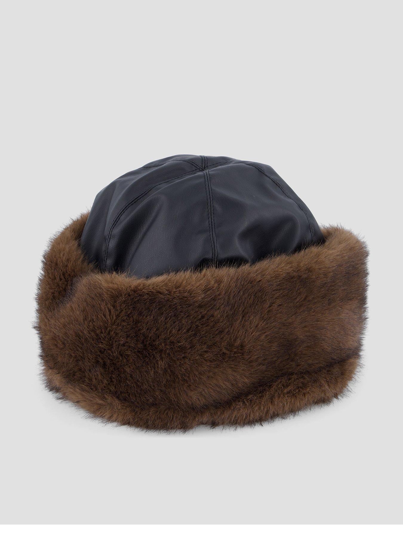 Image 1 of 4 of PIECES Jutlandia Faux Leather Hat