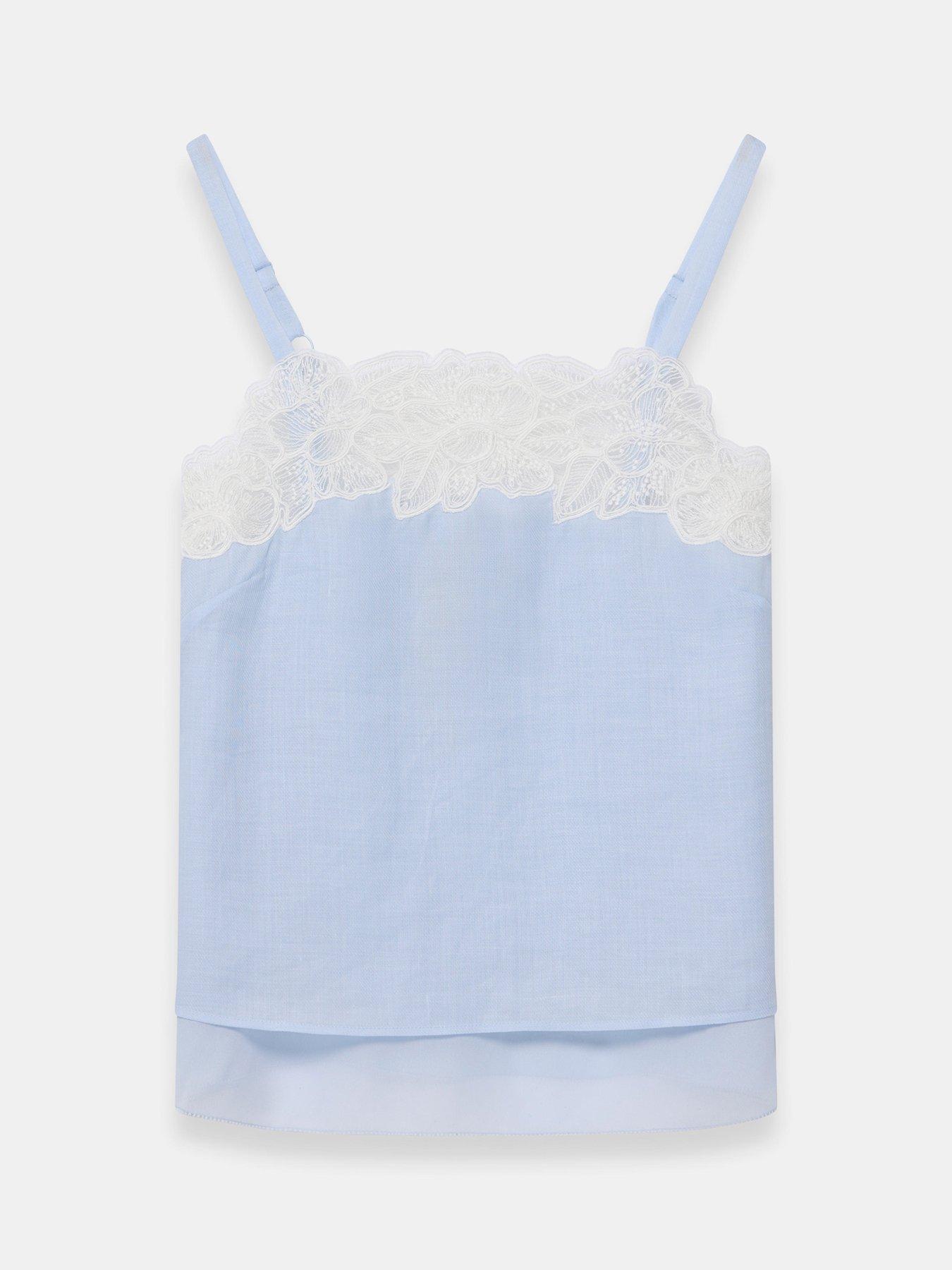 Mint Velvet Ramie Lace Cami - Blue | Very