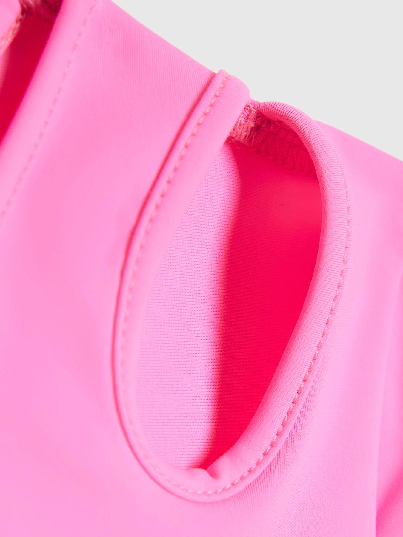 Image 5 of 5 of River Island Older Girls Active Leopard Detail T-Shirt And Shorts Set - Pink