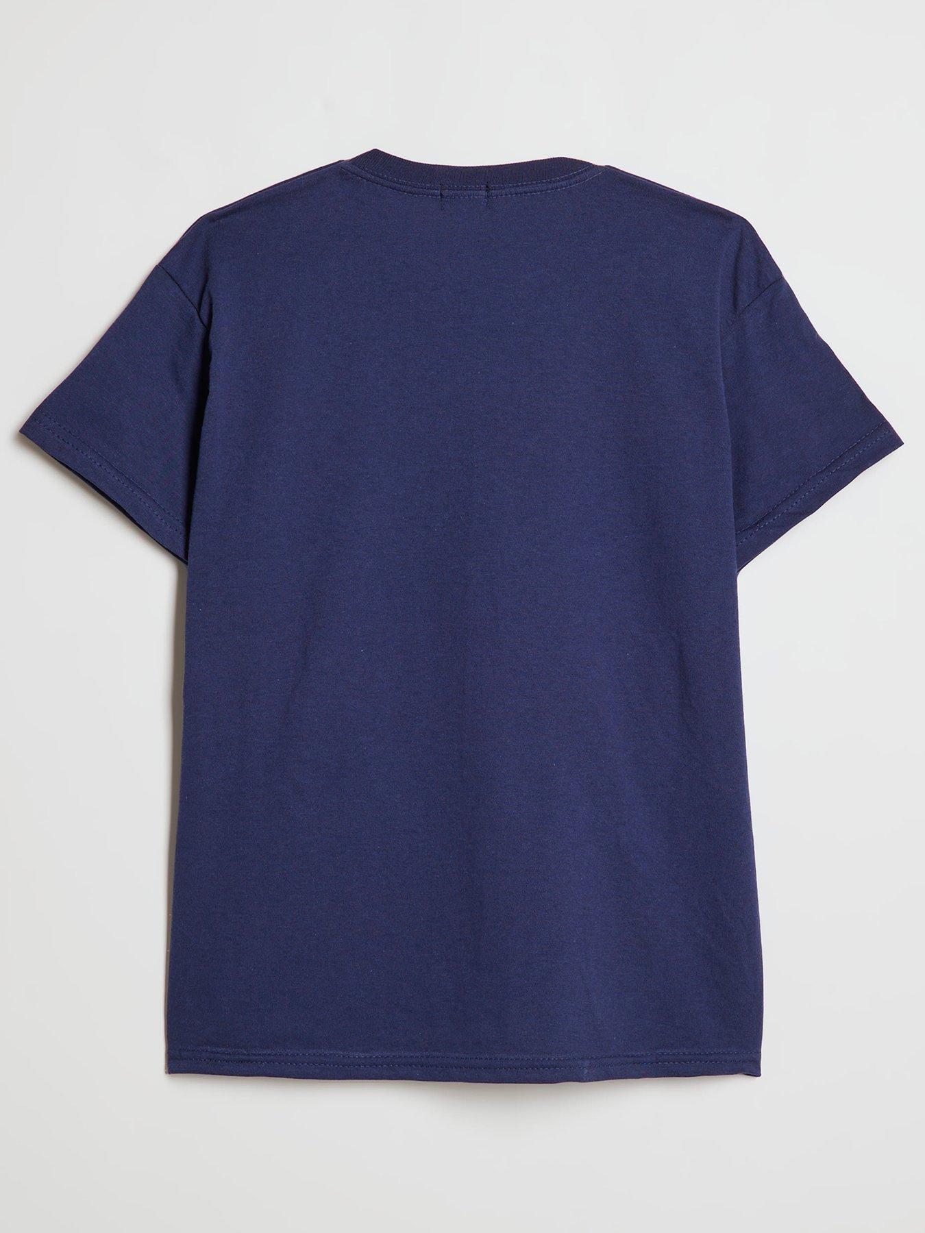 Image 2 of 4 of River Island Older Girls Kpop Cherry Soda T-Shirt - Navy