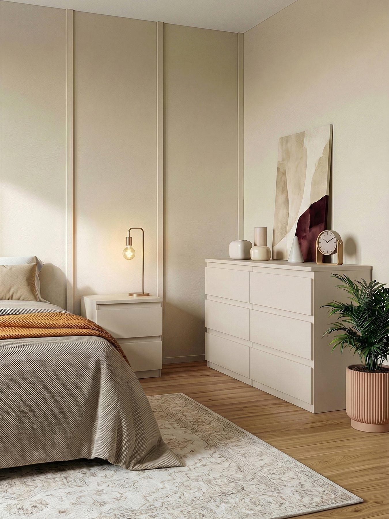 The Very Collection Lisson 3 Piece Package - 6 Drawer Chest and Pair of 2 Drawer Bedside Chests - Oatmeal - FSC® Certified