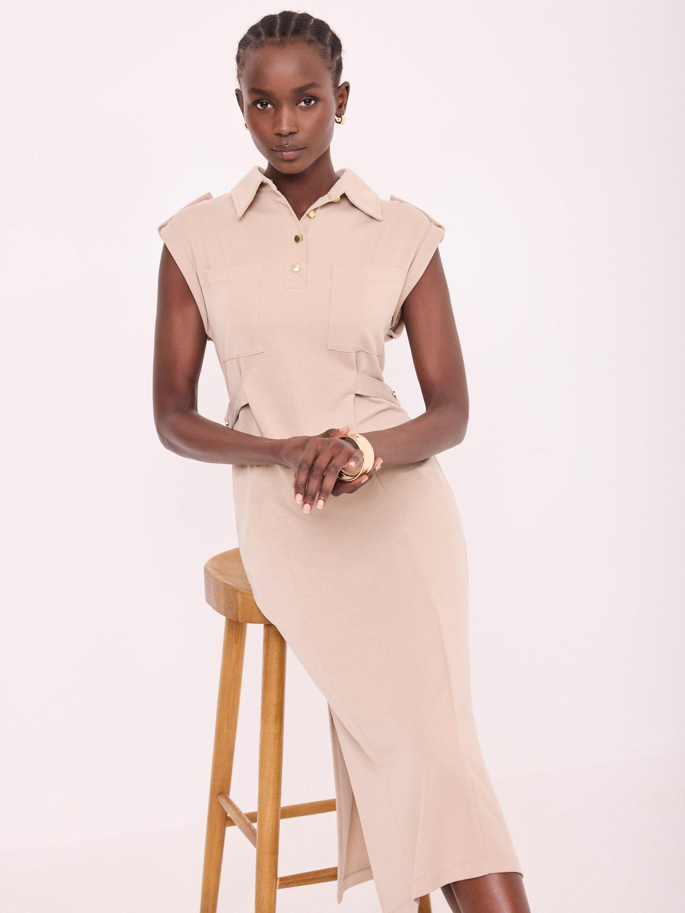 Mint Velvet Neutral Utility Jersey Dress | Very