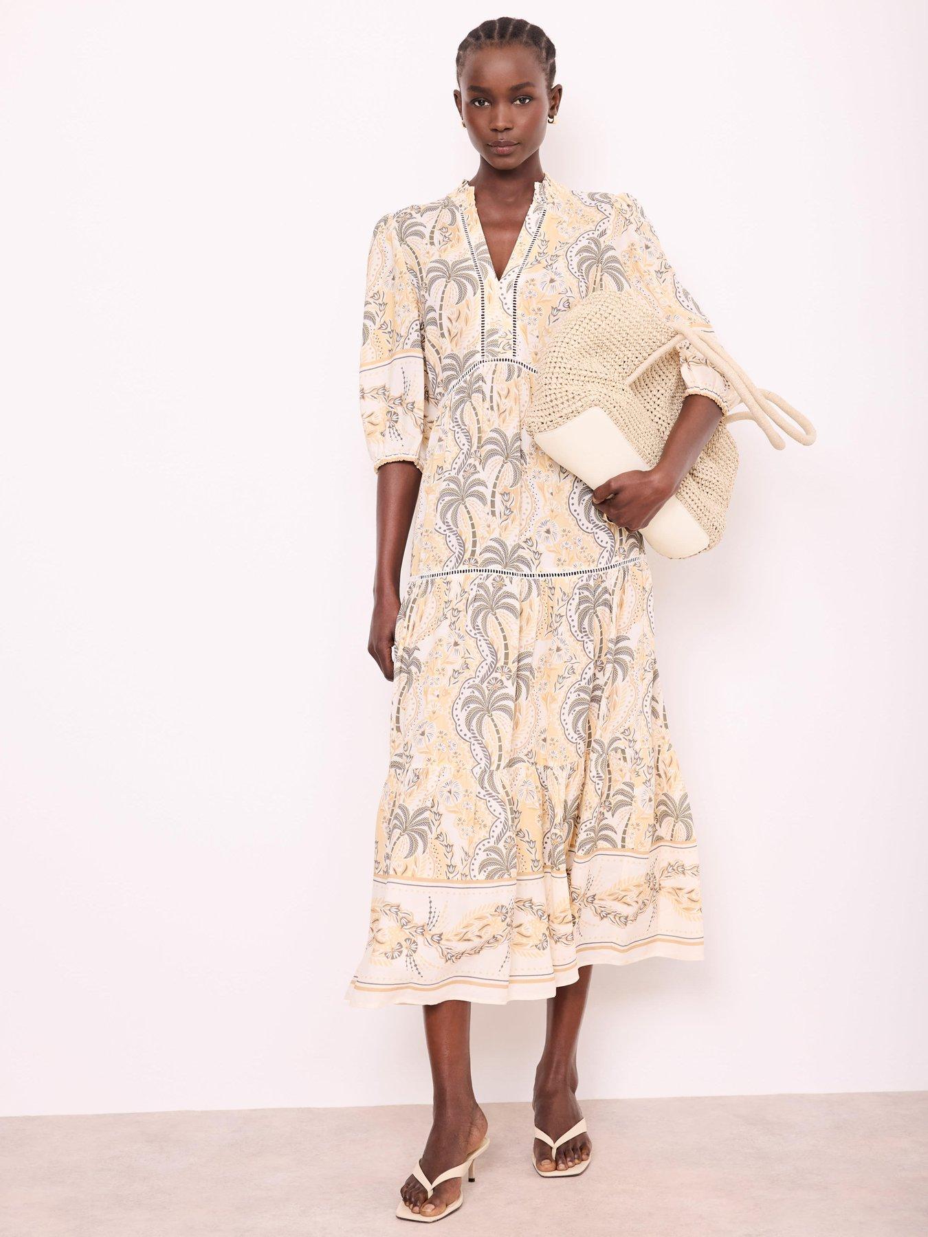 Mint Velvet Palm Print Midi Dress