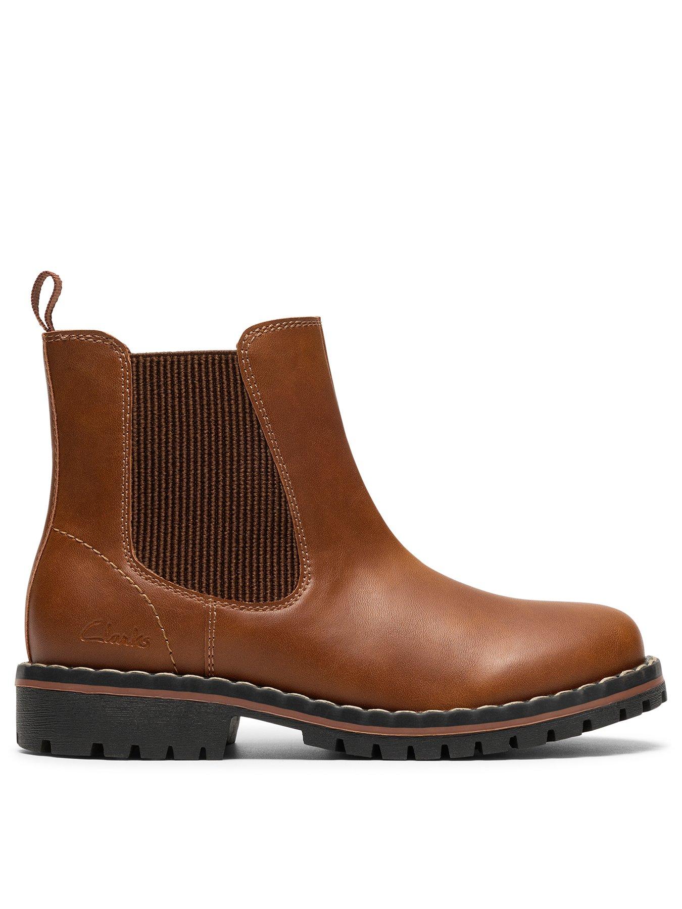 Clarks Younger Cliff Chelsea Boot, Brown, Size 8 Younger