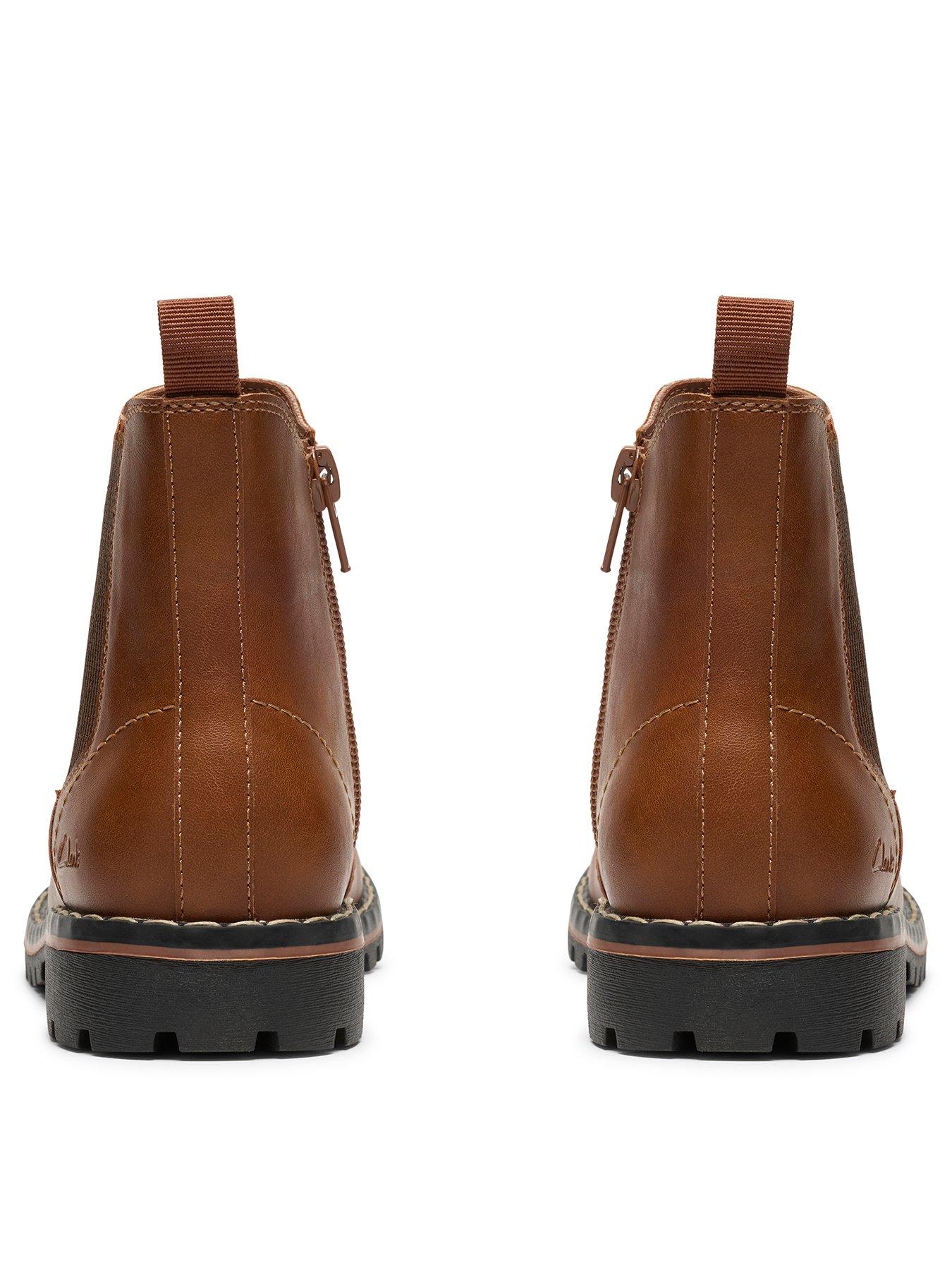 Image 3 of 6 of Clarks Kids Cliff Chelsea Boot - Brown