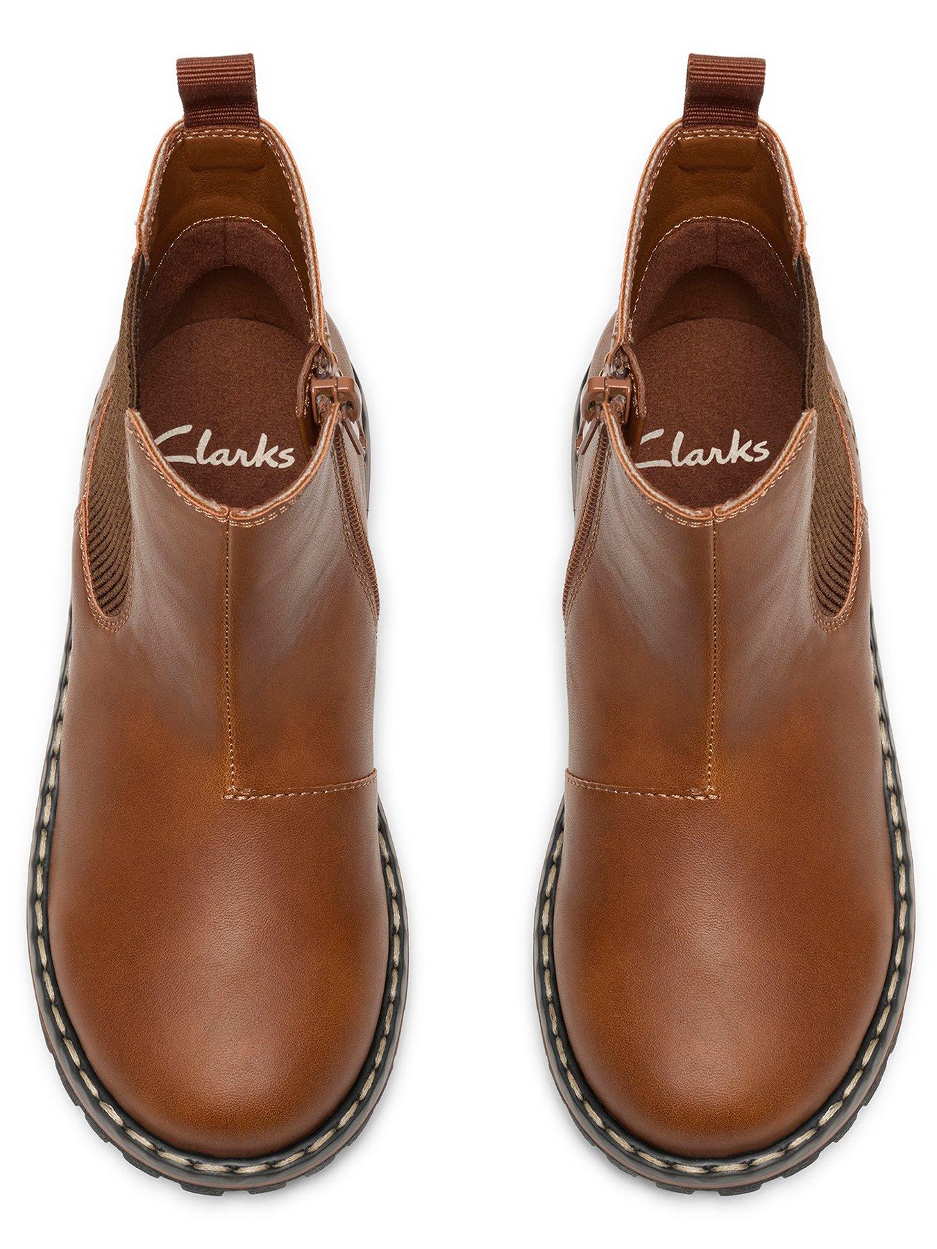 Image 4 of 6 of Clarks Kids Cliff Chelsea Boot - Brown