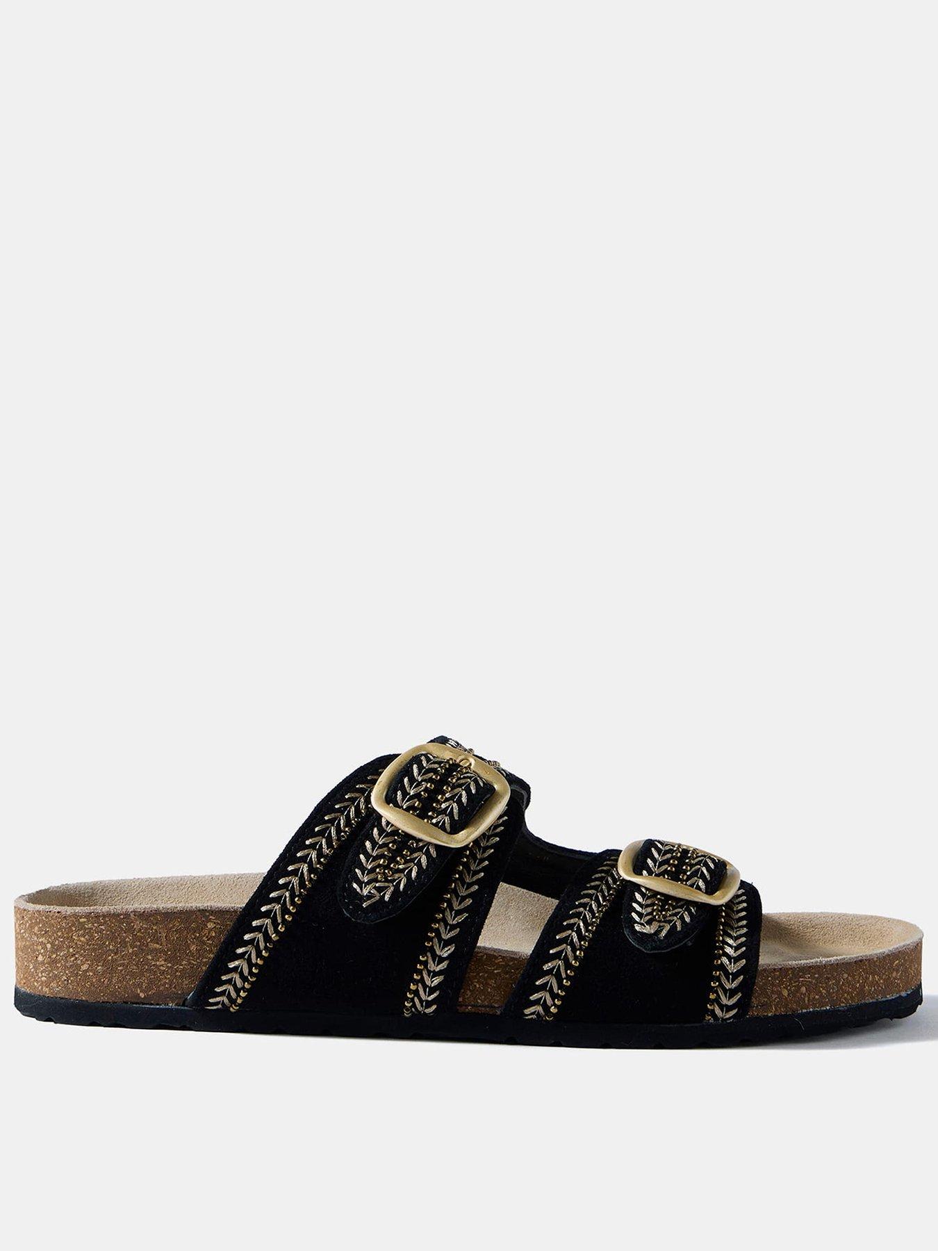 Mint Velvet Ava Black Beaded Sandal