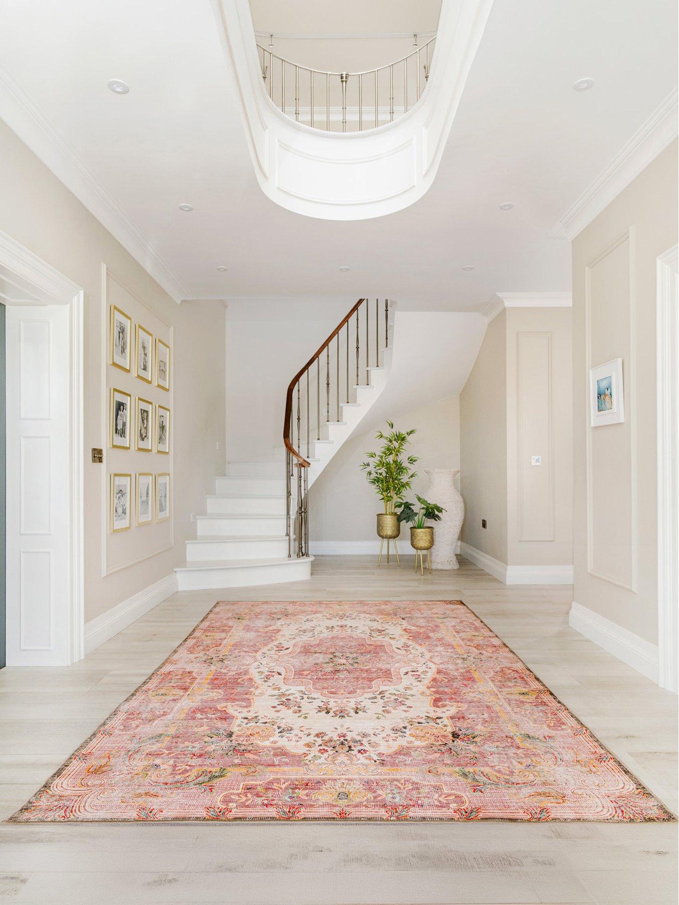 Kukoon Washable Pink Medallion Rug