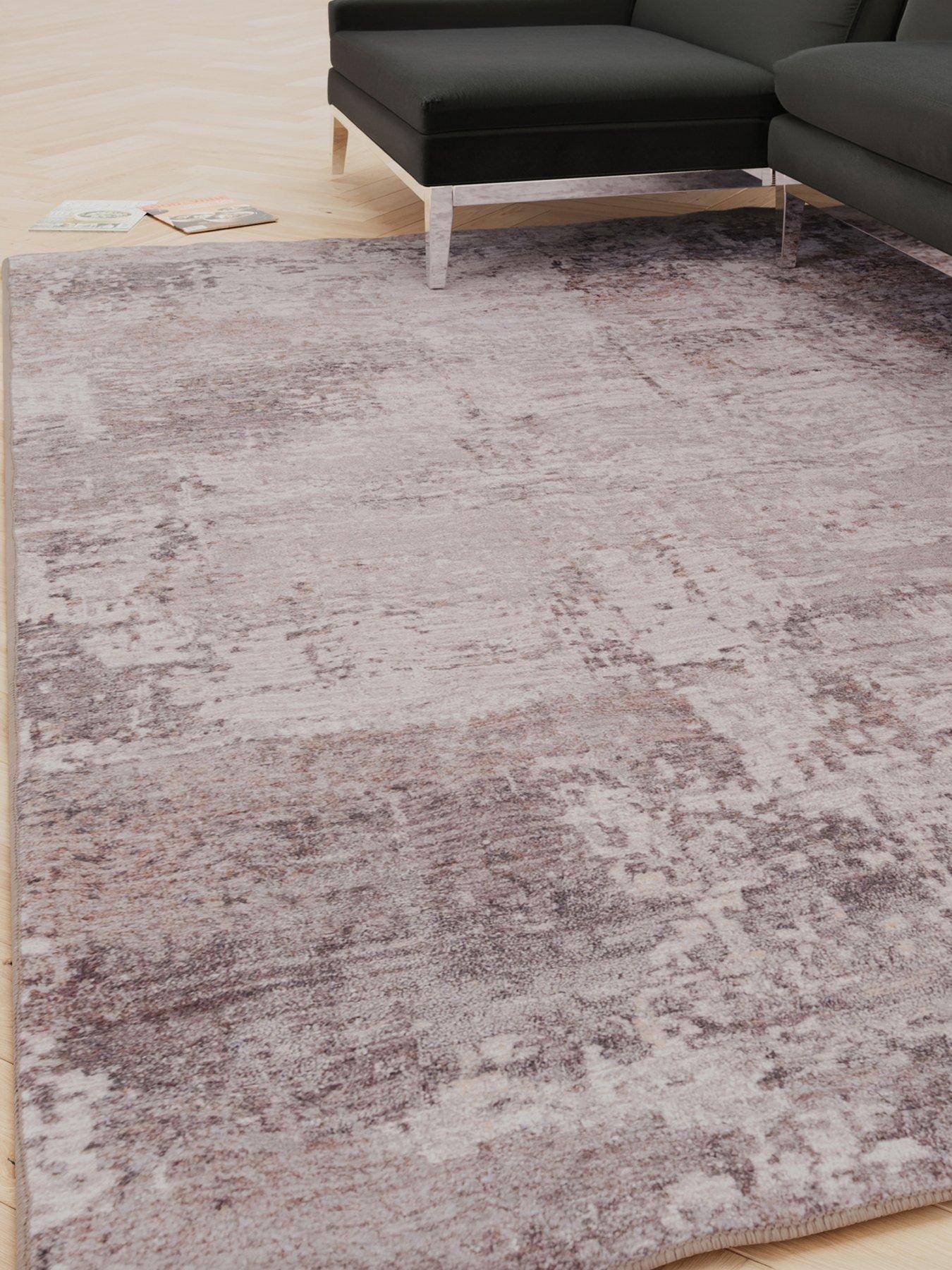 Kukoon Soft Washable Distressed Greige Rug - Ernest | Very