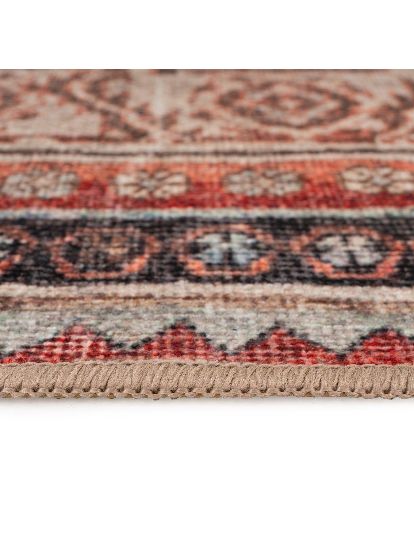 Kukoon Distressed Terracotta Washable Rustic Rug - Rowe | Very