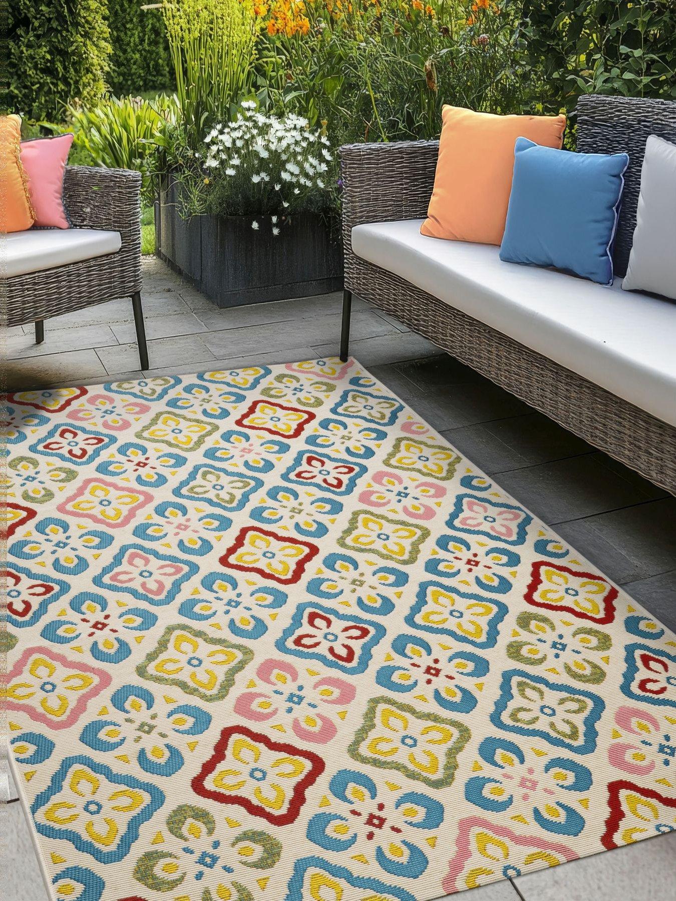 The Very Collection Tropicana Tile Multi Indoor/Outdoor Rug