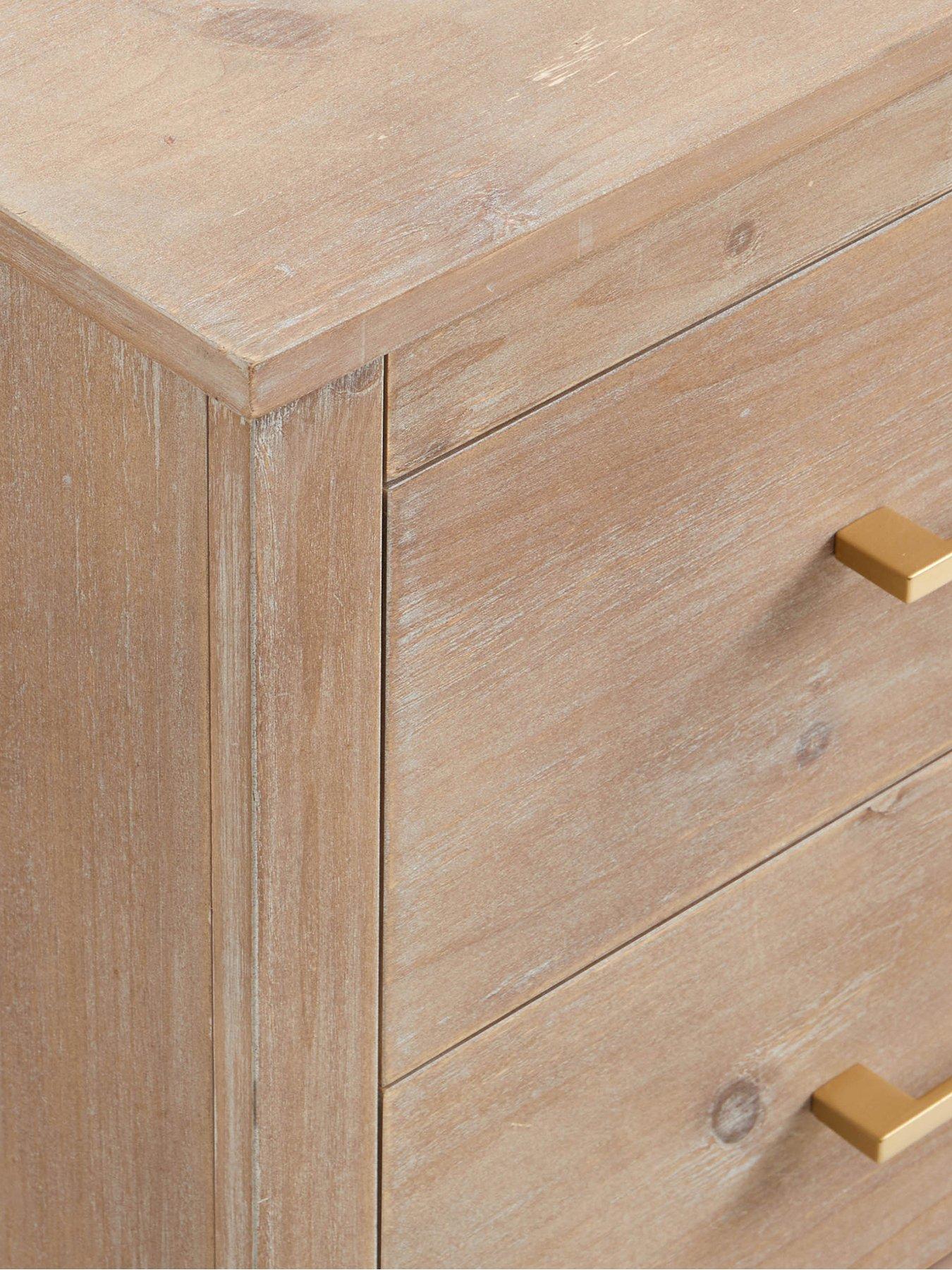 Image 6 of 7 of Dusk Sienna 2 Drawer Bedside Table - Washed Wood