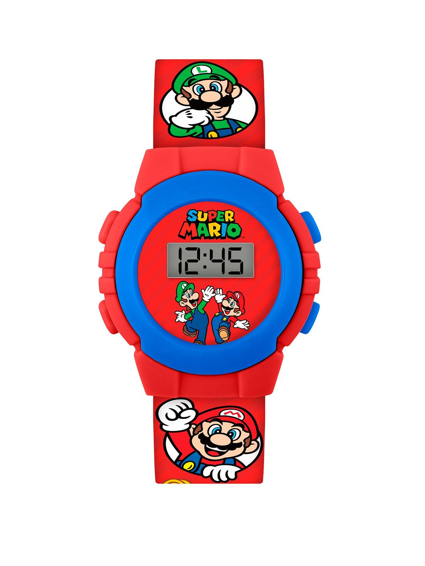 Mario Super Mario Bros Digital Display Watch with Character Strap for Kids