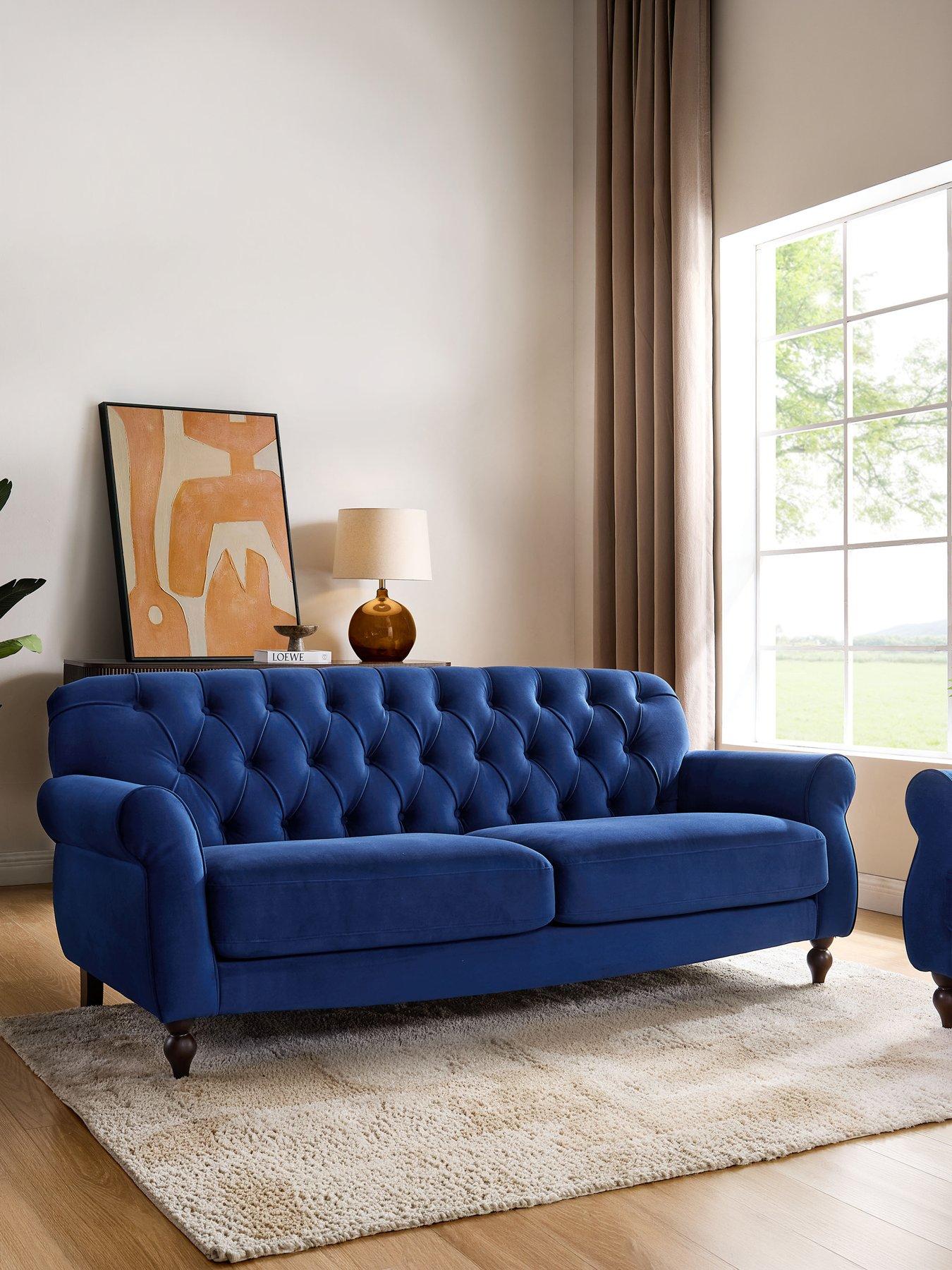Image 1 of 7 of Dusk Hebden 3 Seater Sofa - Royal Blue