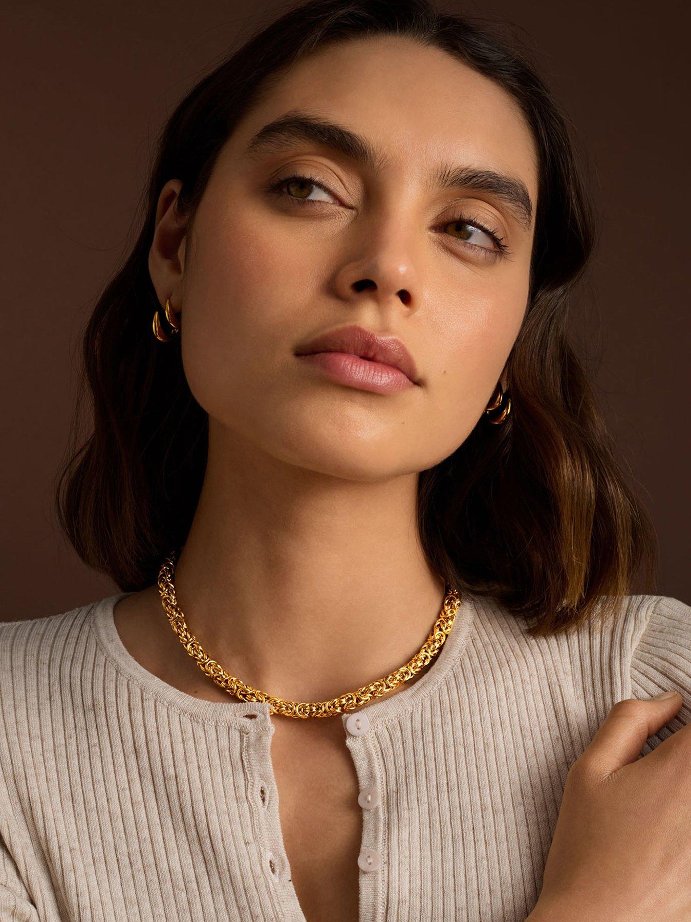 Katie Loxton Heritage Tangled Rope Plated Grecian Link Necklace - Gold