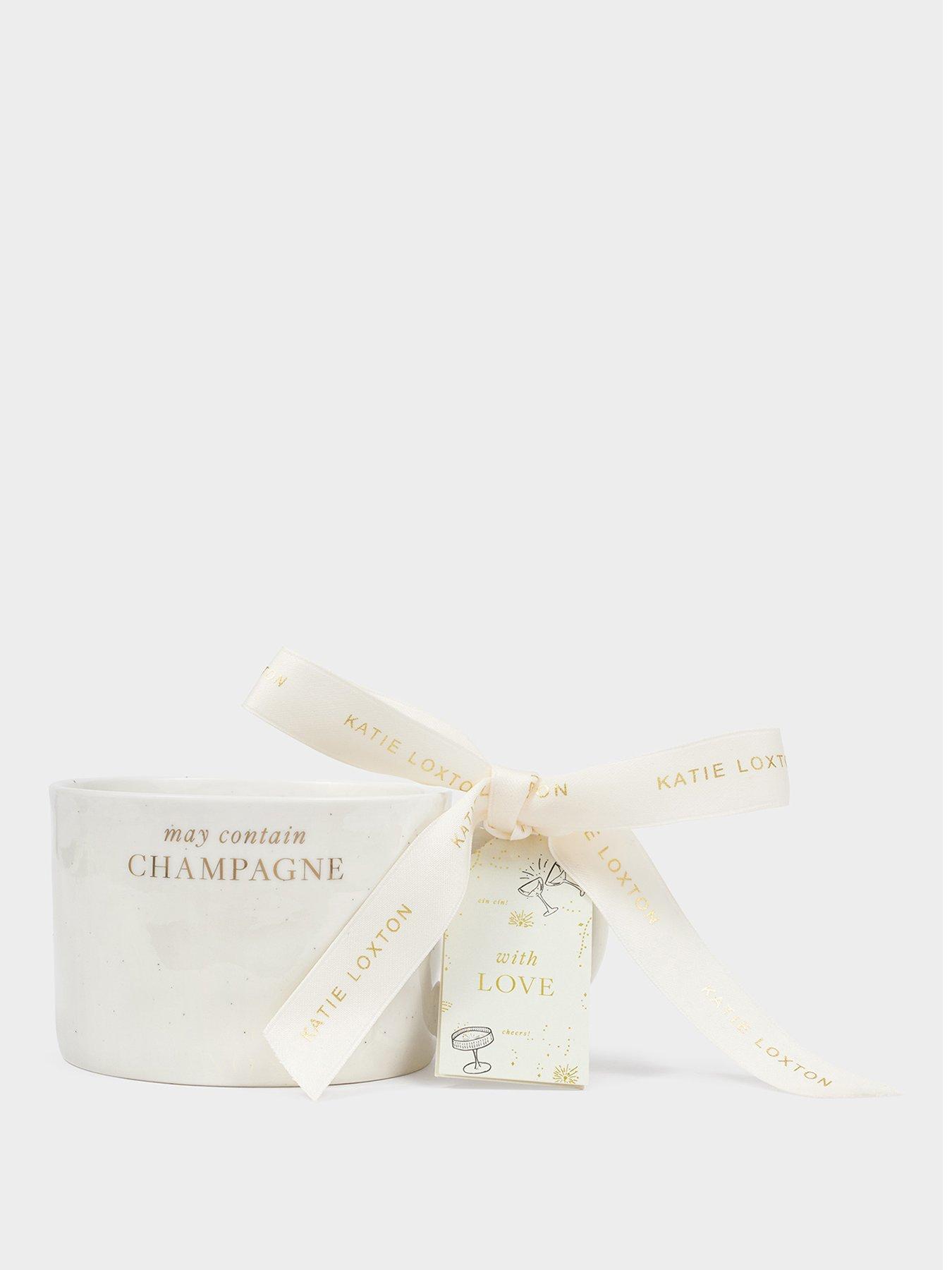 Katie Loxton SPECKLED SENTIMENT MUG WITH TAG , may contain CHAMPAGNE , 9.5cm x 9.5cm x 7cm