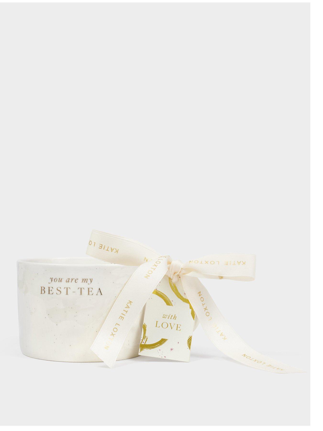 Katie Loxton SPECKLED SENTIMENT MUG WITH TAG , you're my BEST-TEA , 9.5cm x 9.5cm x 7cm