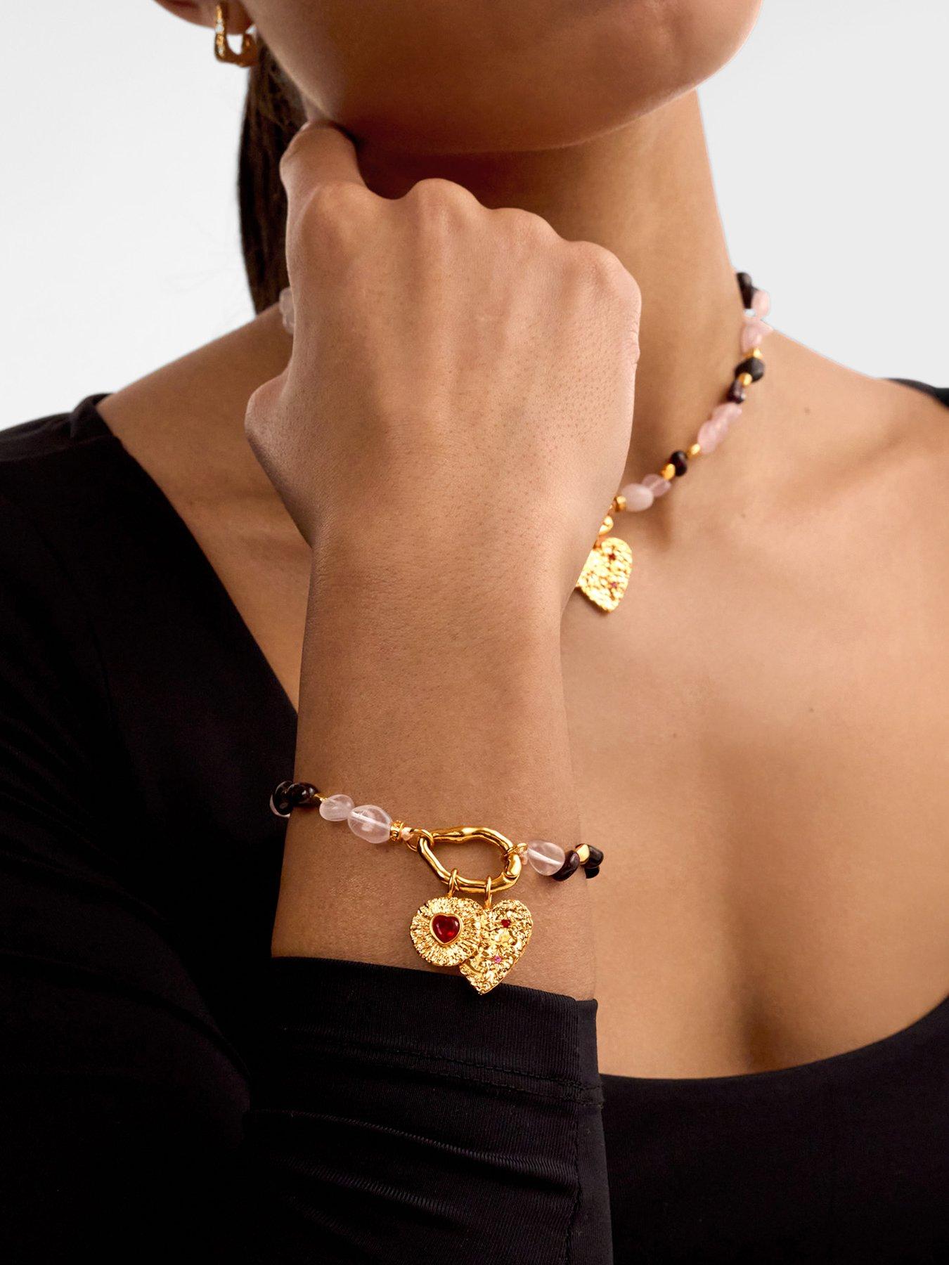 Katie Loxton Two-Toned Beaded Charm Bracelet - Gold