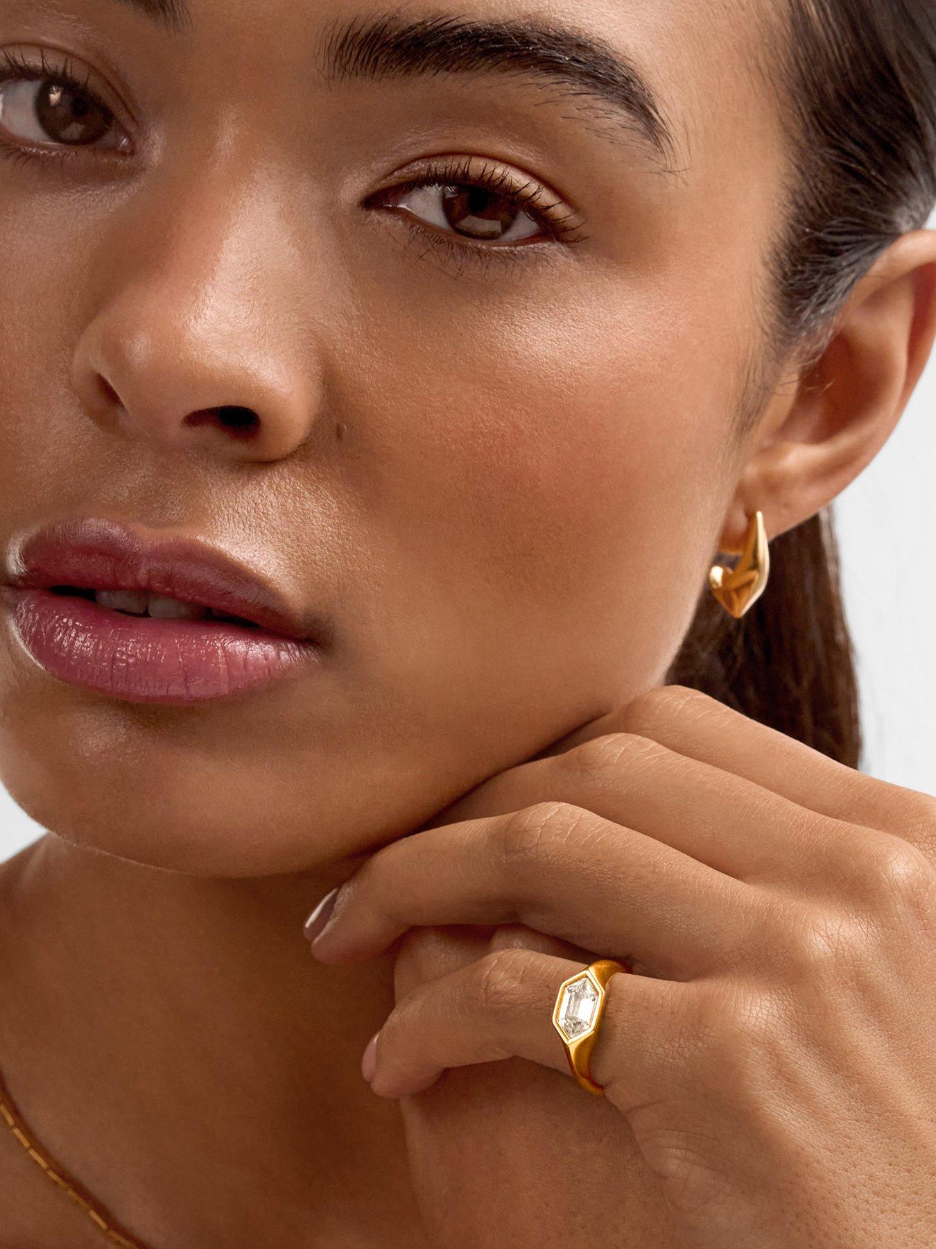 Image 1 of 4 of Katie Loxton Harlequin Statement Ring - Gold - Waterproof