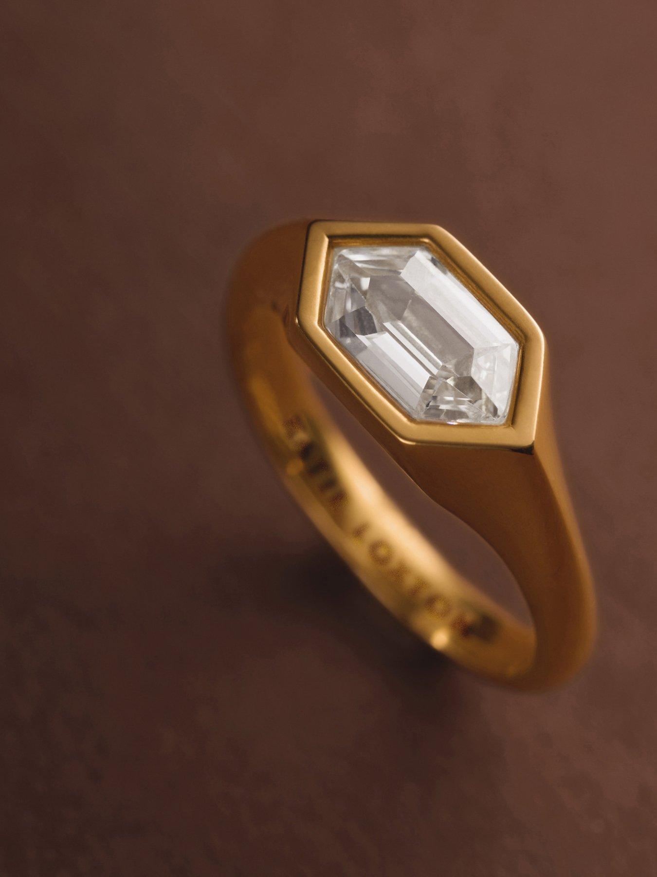 Image 5 of 5 of Katie Loxton Harlequin Statement Ring - Gold - Waterproof