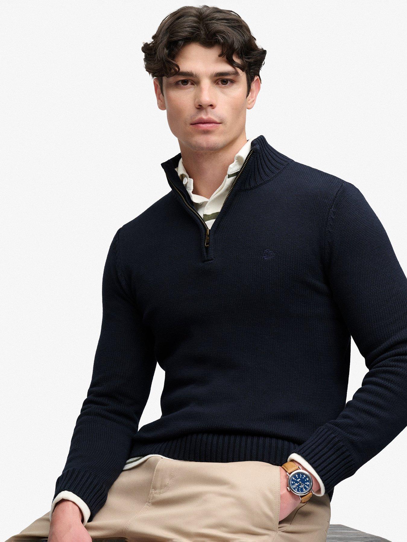Image 4 of 6 of Superdry 1/2 Zip Knitted Jumper - Navy