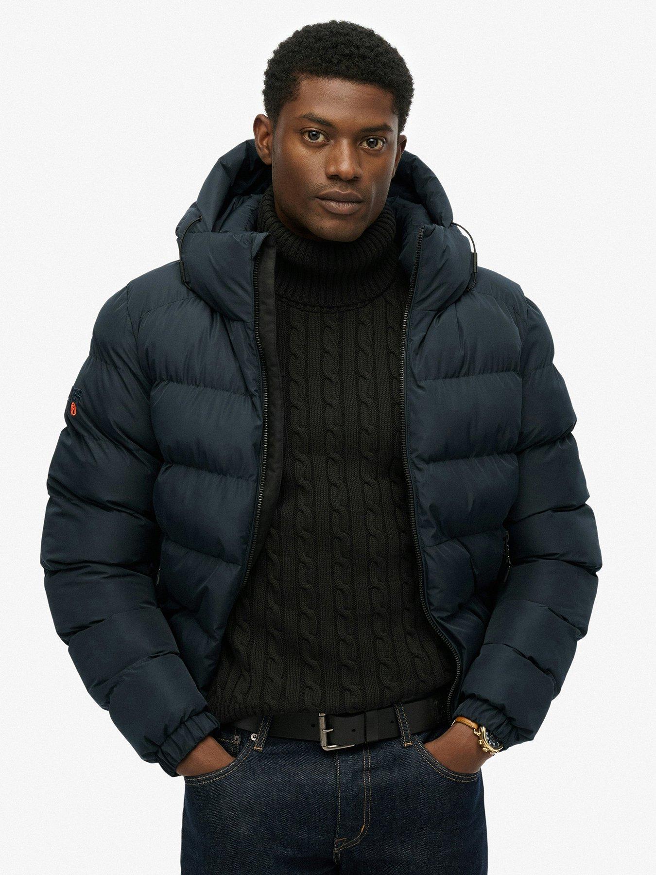 Superdry , Winter Jackets, Male, Blue, M, Hooded Sports Puffer Jacket - Image 6