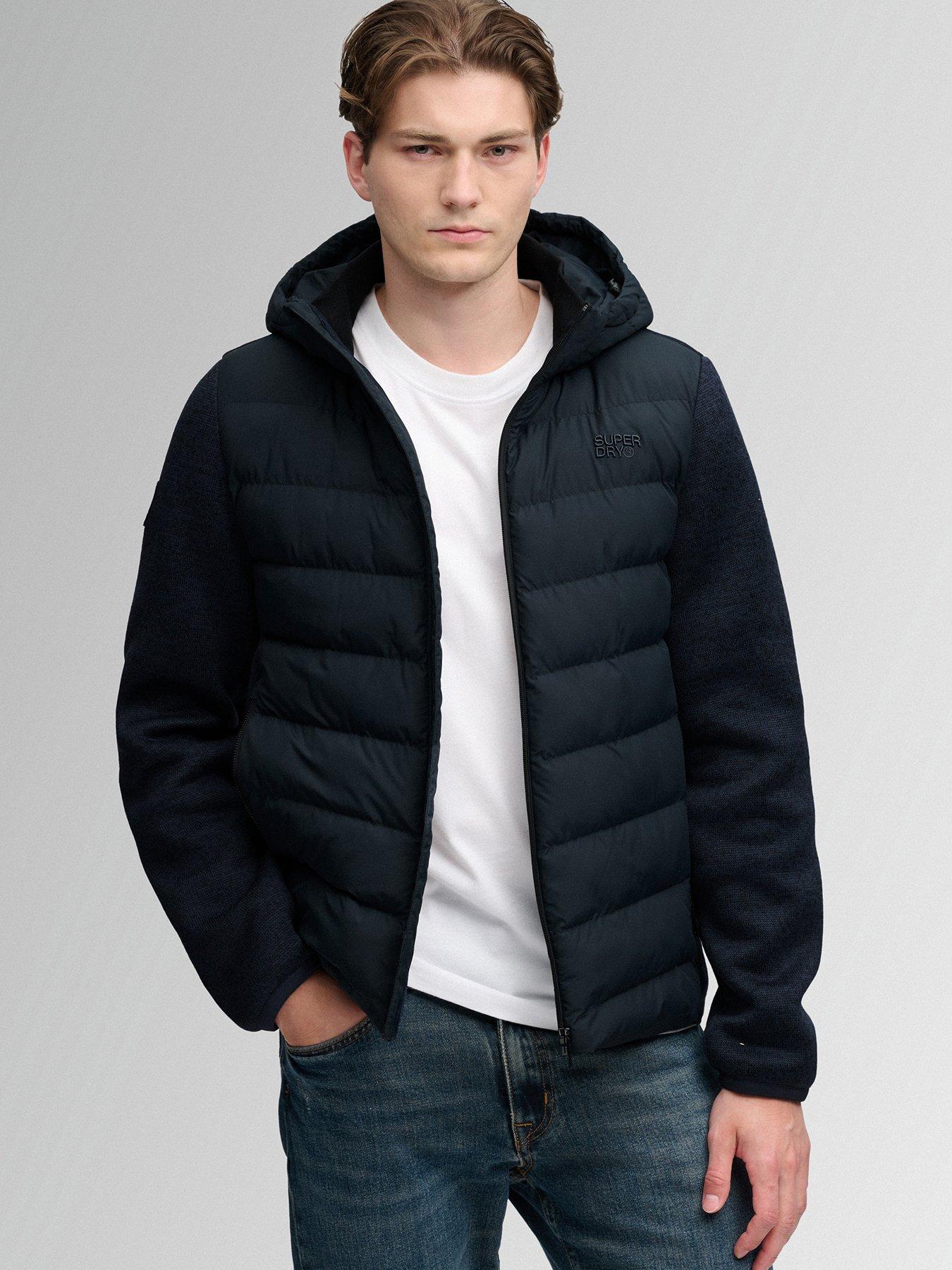 Superdry Knitted Hybrid Hooded Jacket Men's Navy Blue Extra Large - La Redoute - Image 6