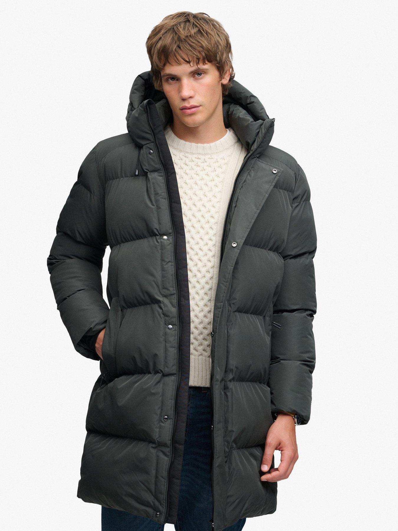 Image 1 of 6 of Superdry Hooded Sports Padded Coat - Green