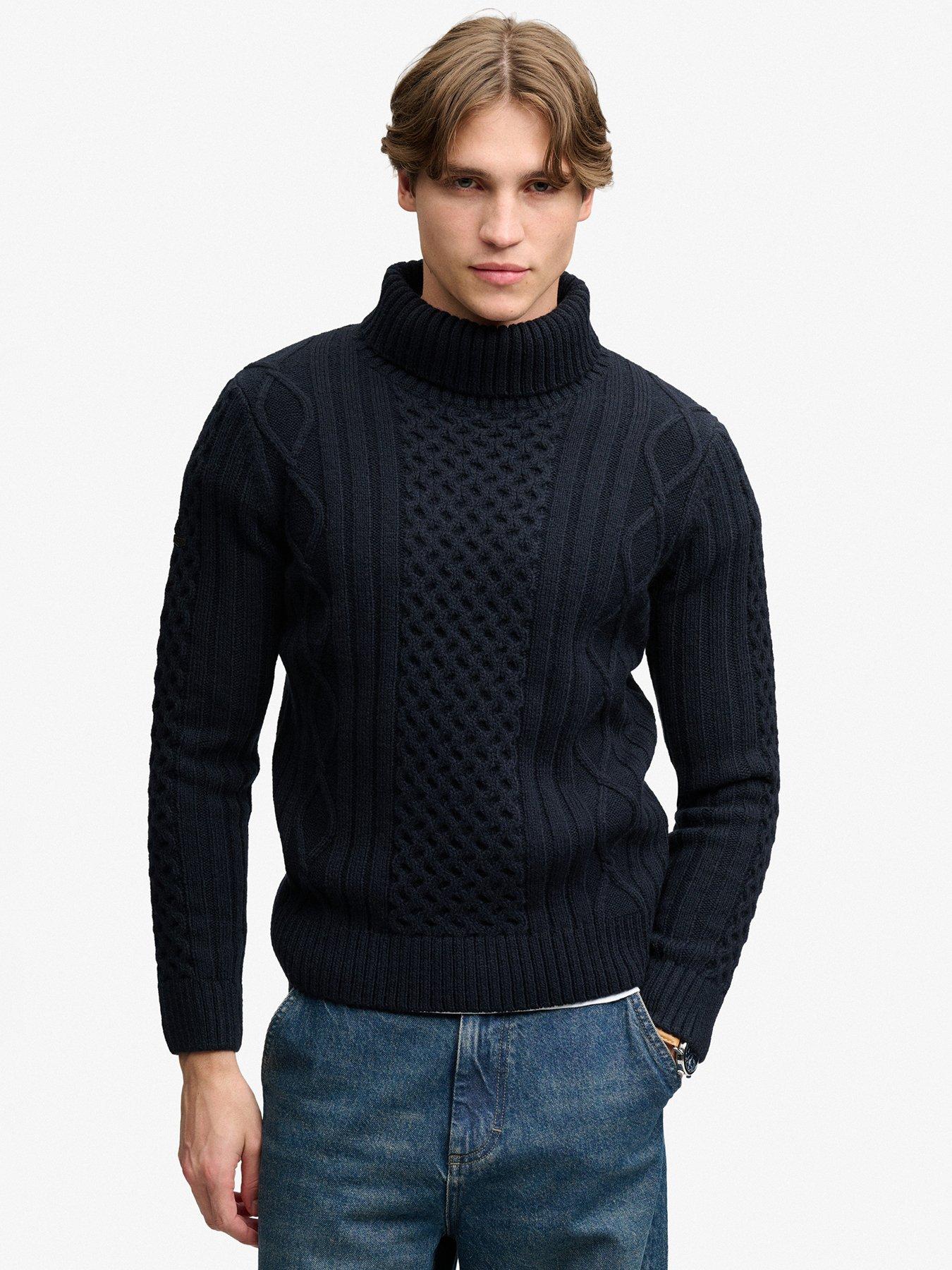Superdry Men's Bleu Turtleneck Sweater Jacob Cable - Image 2