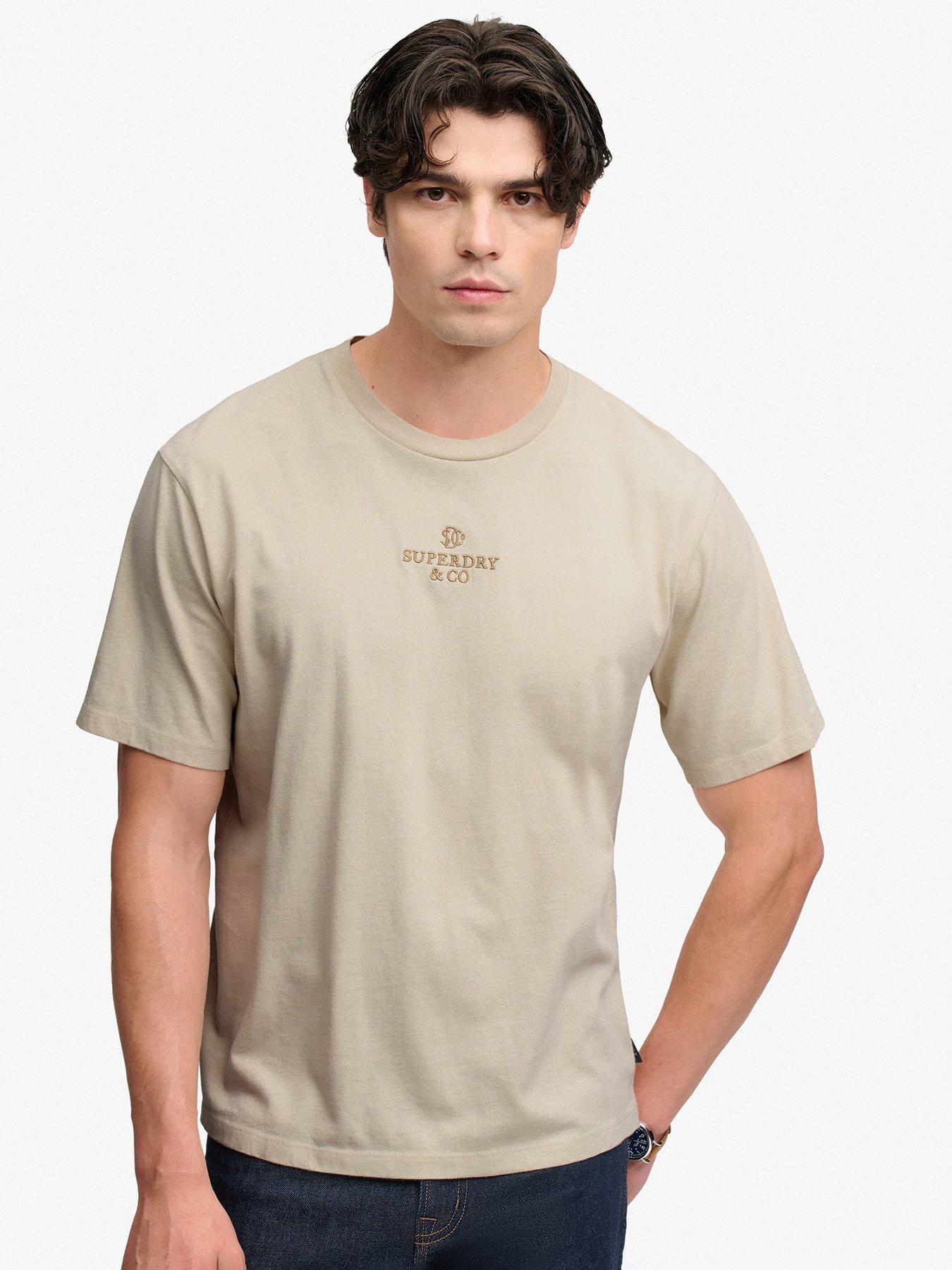 Image 1 of 5 of Superdry Micro Logo T-Shirt - Beige