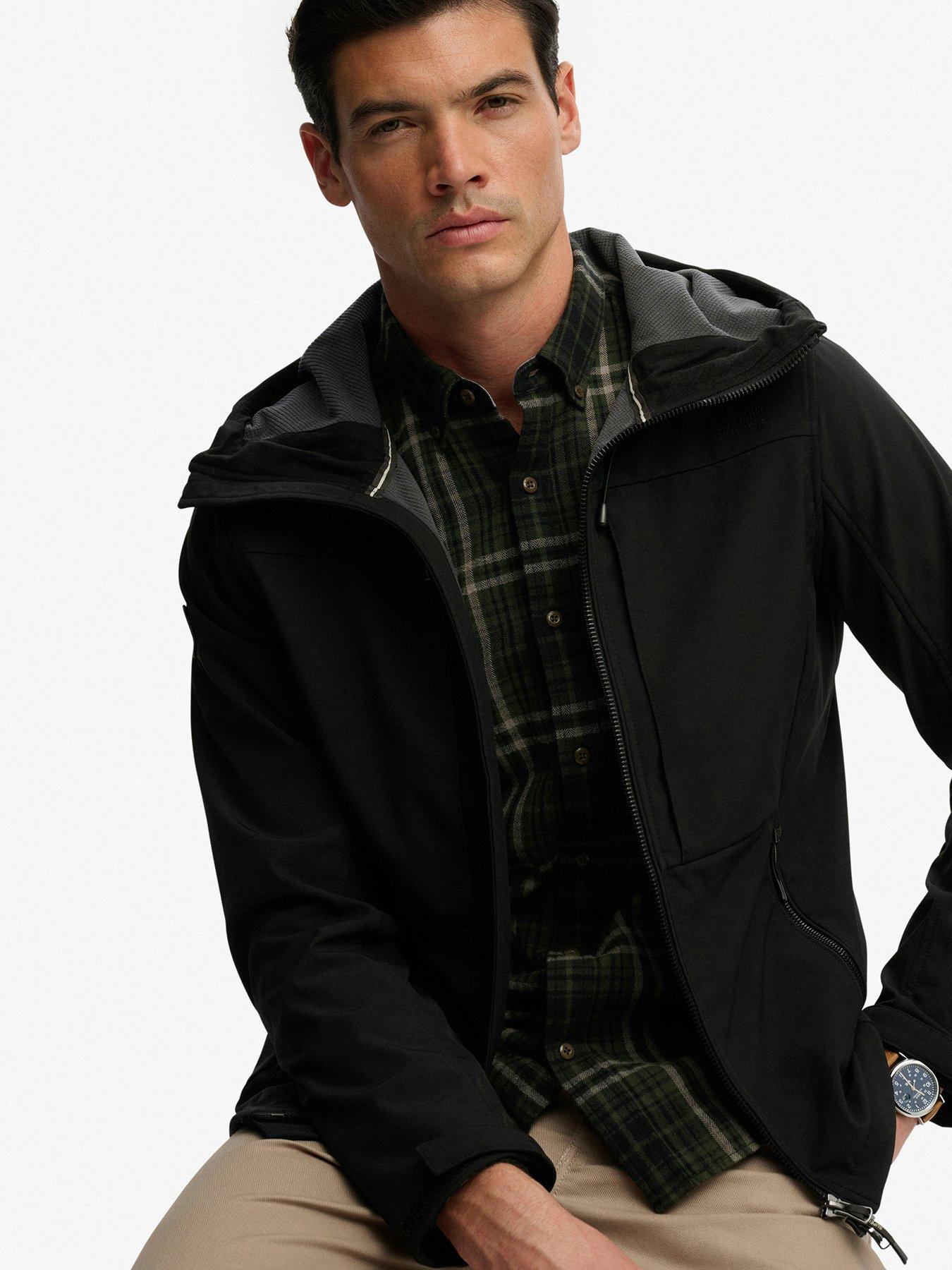 Image 5 of 7 of Superdry Hooded Softshell Trekker Jacket - Black