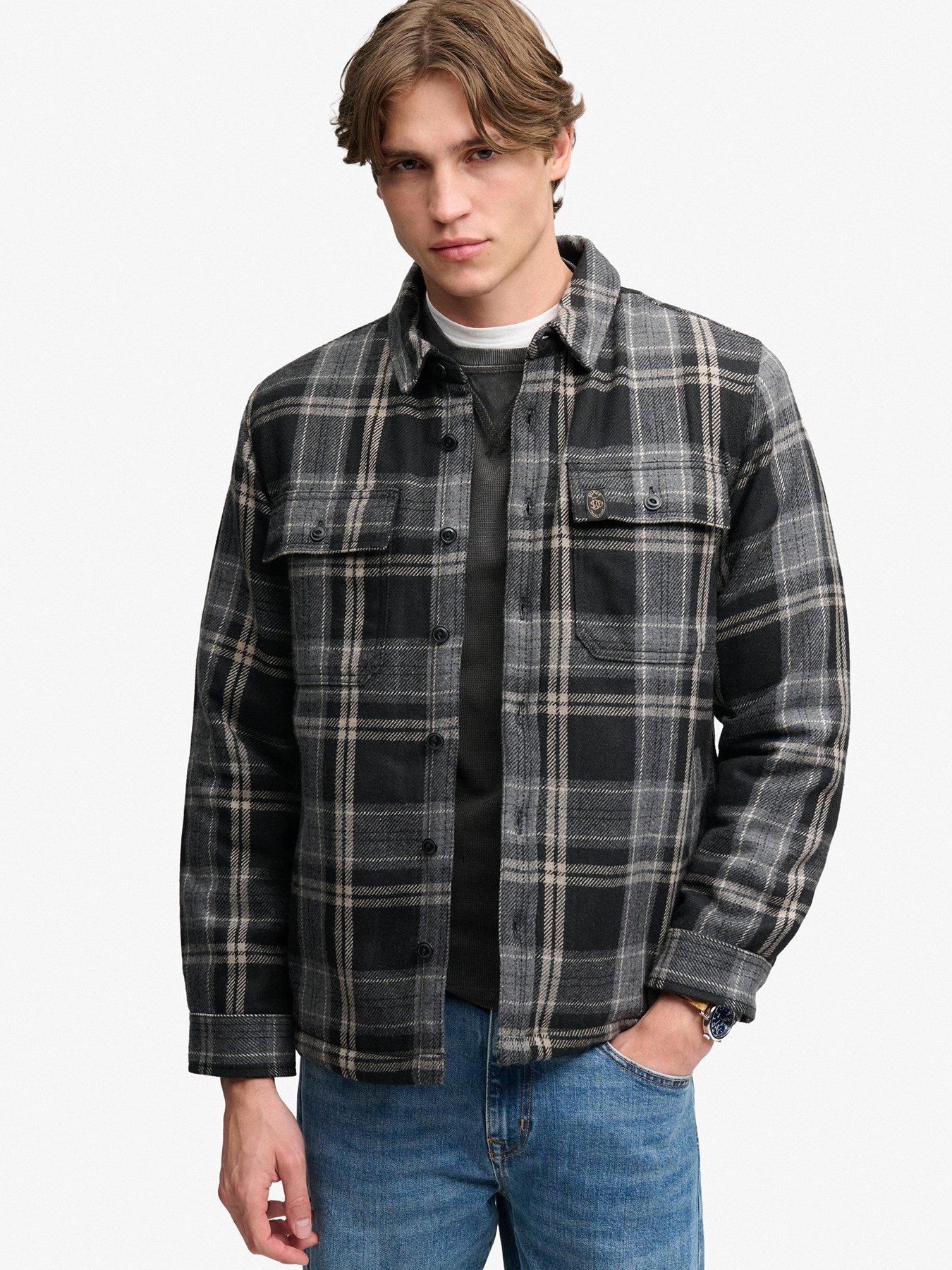 Image 1 of 6 of Superdry Borg Lined Miller Overshirt - Black